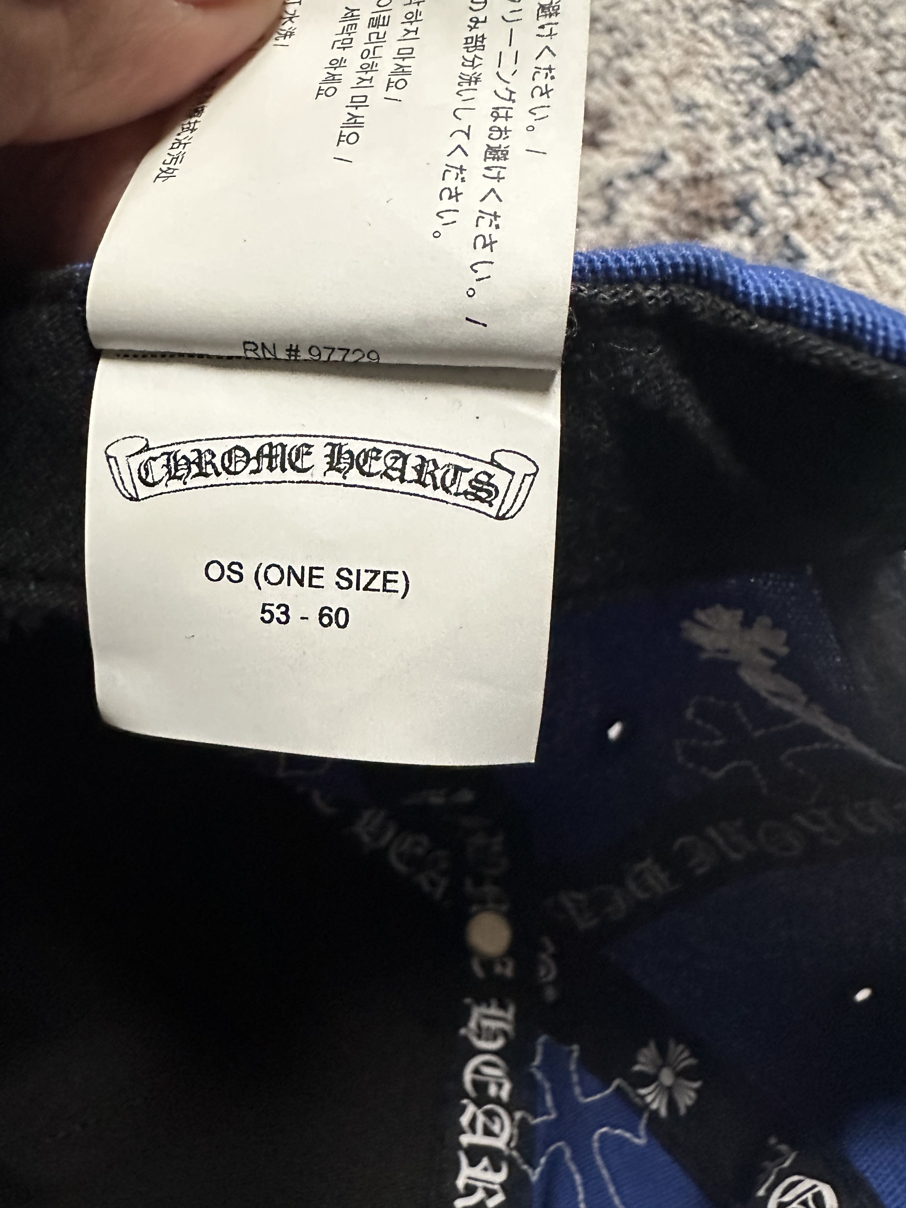 Chrome Hearts Chrome Hearts - Leather Cross Patch - Blue Baseball Hat Size ONE SIZE - 13 Thumbnail