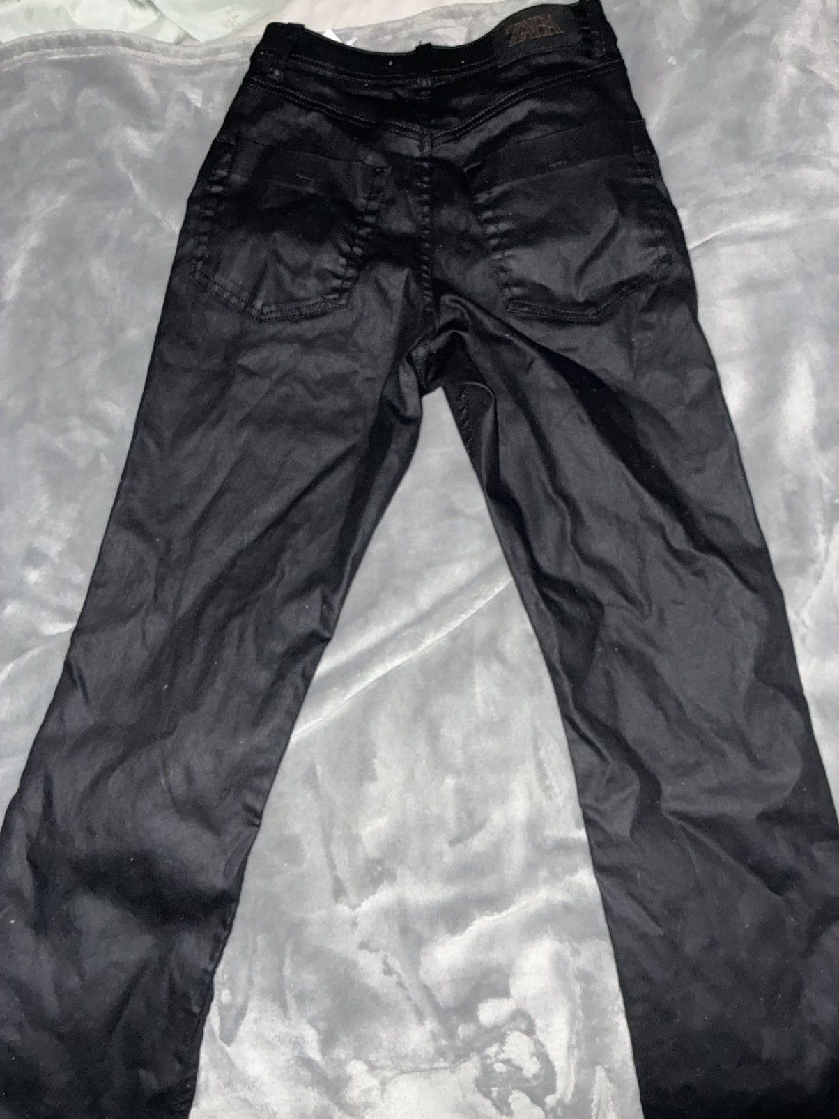 Zara Black leather Jeans Size 27" / US 4 / IT 40 - 2 Thumbnail