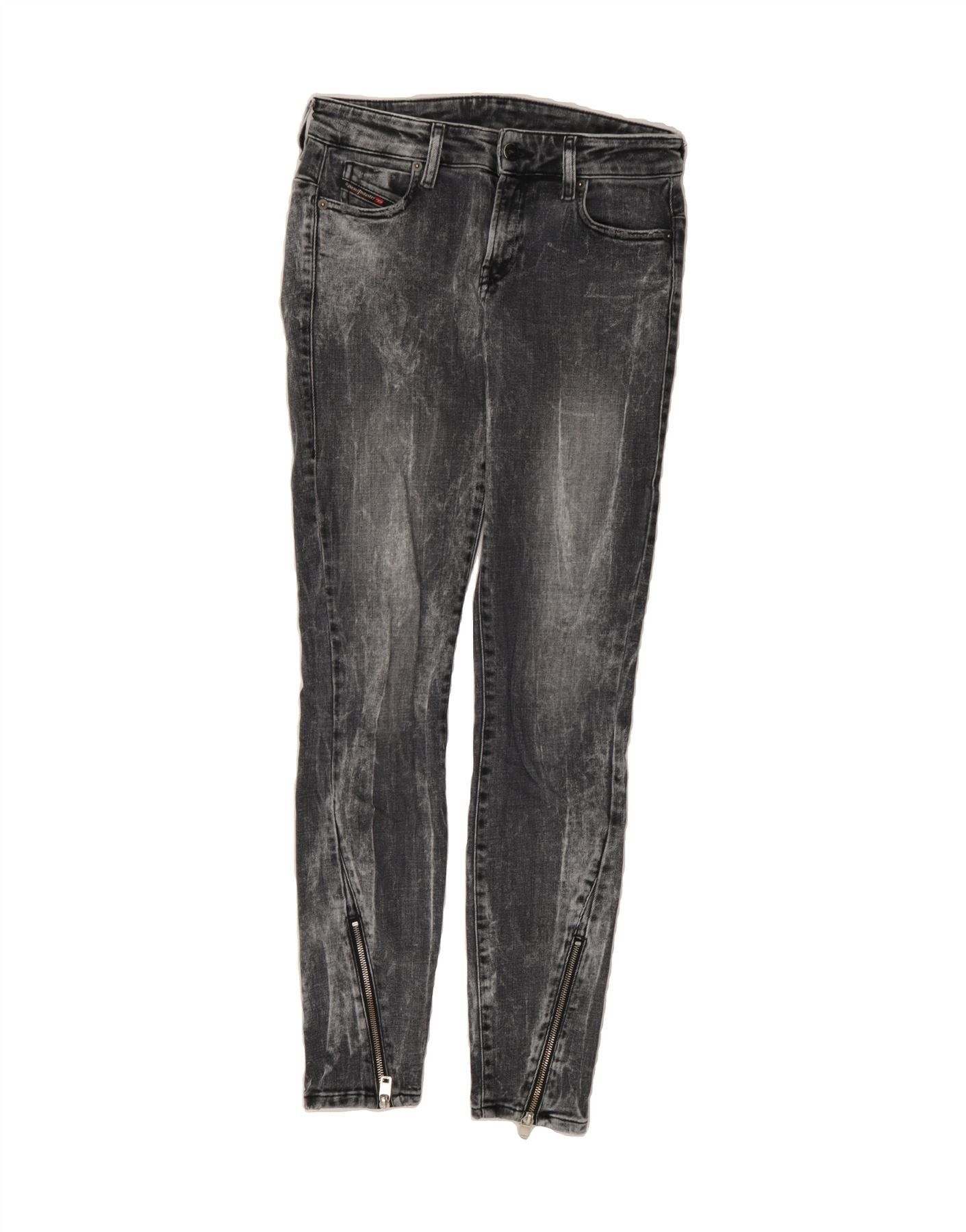 Diesel Womens Low Waist Skinny Jeans W27 L31 Grey Cotton Size 42" / US 20 - 1 Thumbnail