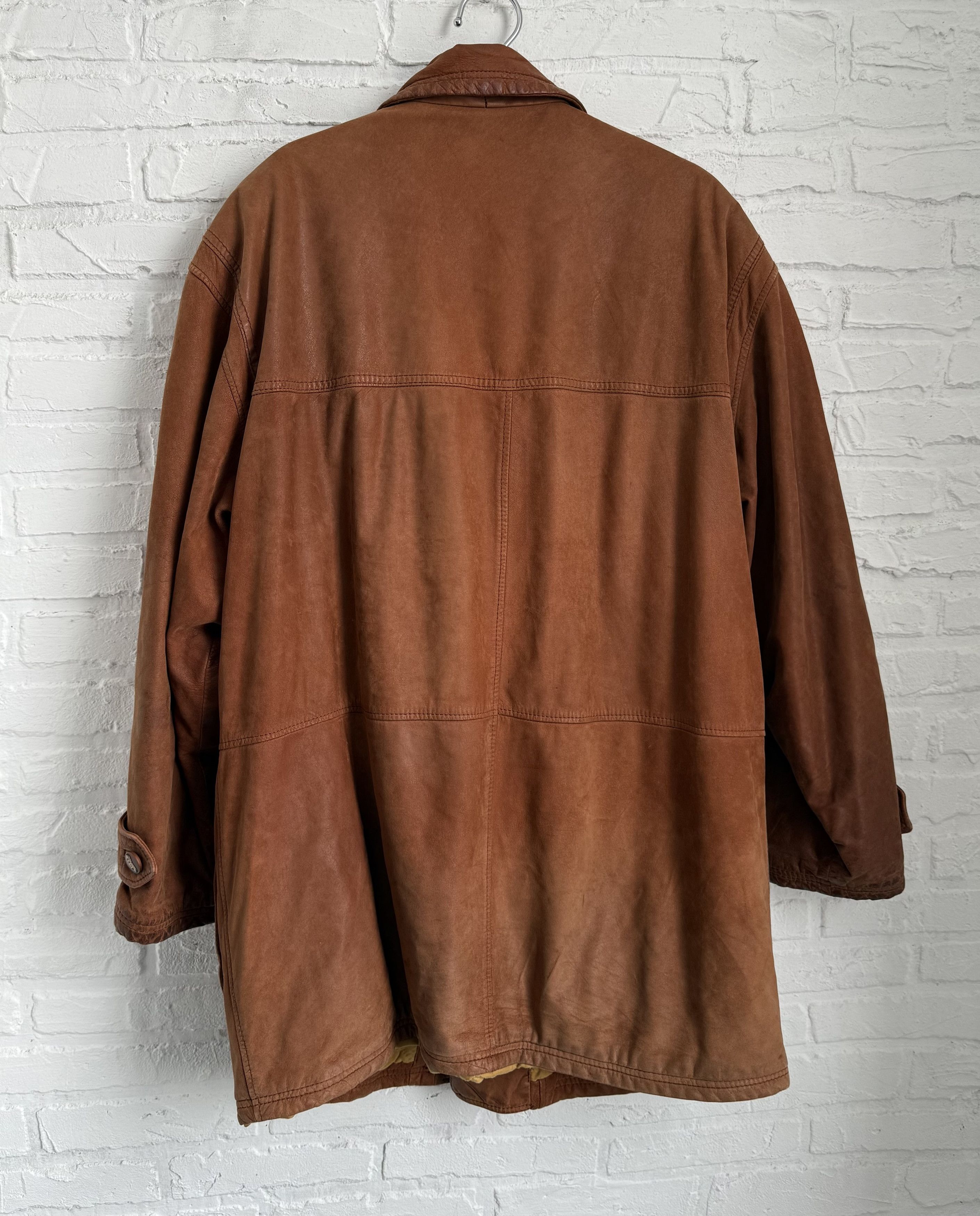 Hugo Boss Vintage 90s Hugo Boss Leather duffle coat toggle jacket Size US L / EU 52-54 / 3 - 19 Thumbnail
