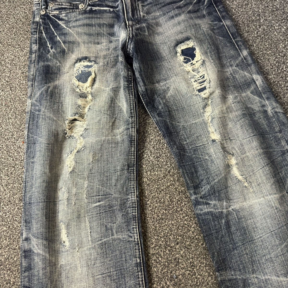 Purple Brand 🔥🇯🇵 Vintage Japanese Destroyed Crack Wash Jeans LGB Style Size US 32 / EU 48 - 5 Thumbnail