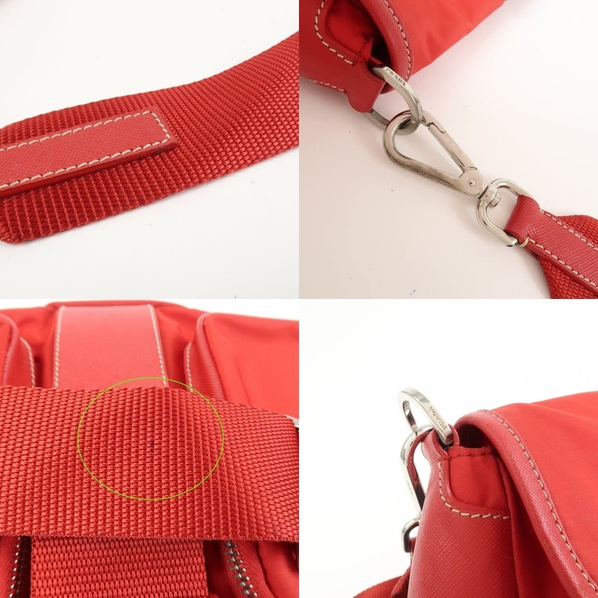 Prada Prada Nylon Saffiano Shoulder Bag Red Size ONE SIZE - 4 Thumbnail