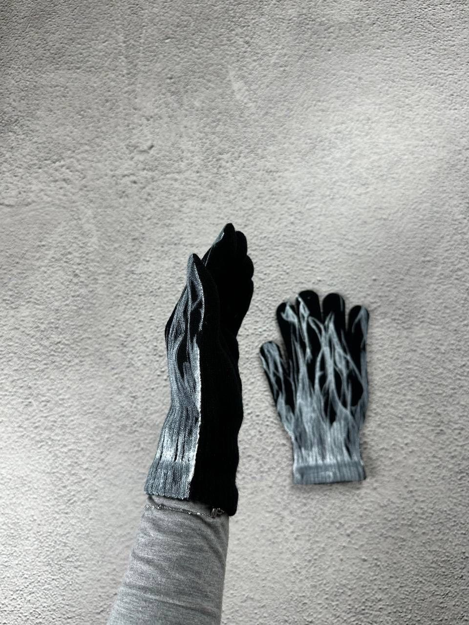 Japanese Brand Shadowflame Knit Gloves Ghostfire Grip Dark Spark Opium Y2K Size ONE SIZE - 3 Thumbnail