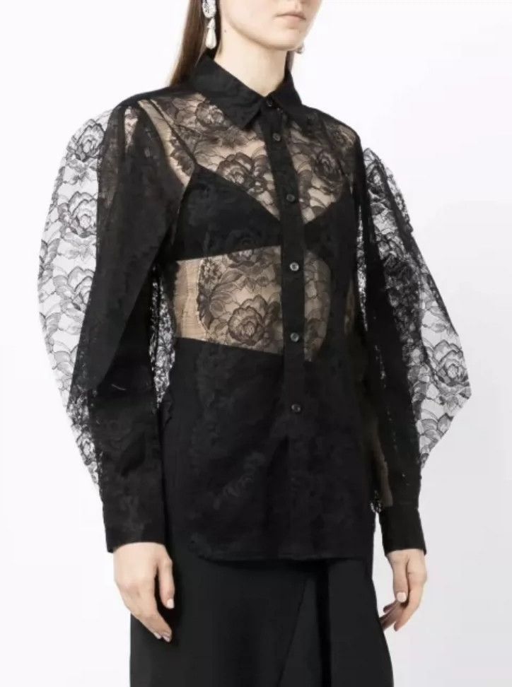 Comme des Garcons Comme Des Garcons Floral Black Lace Shirt Size XS / US 0-2 / IT 36-38 - 7 Thumbnail