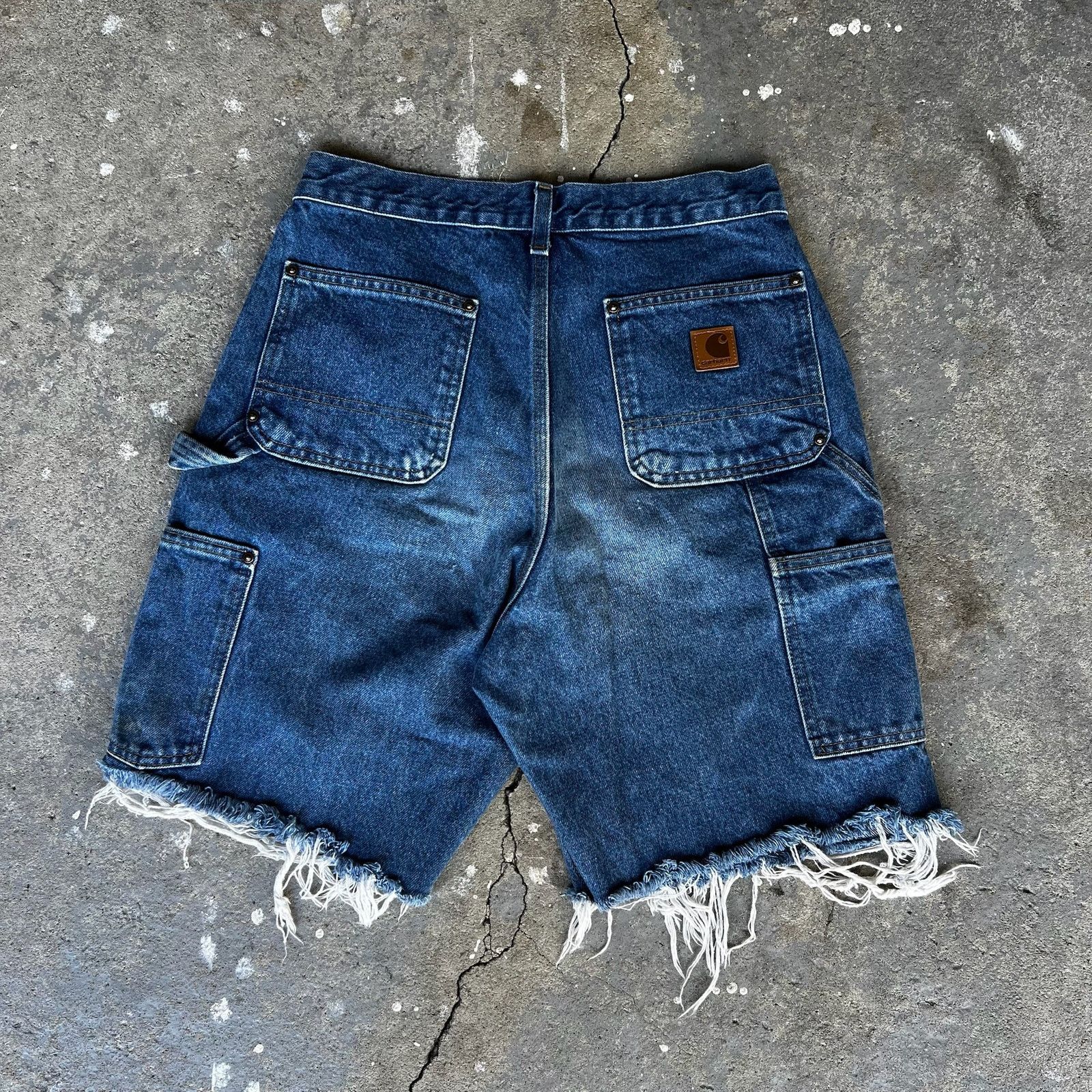 Carhartt × Vintage Carhartt denim blue jean double knee work carpenter shorts Size US 29 - 4 Thumbnail