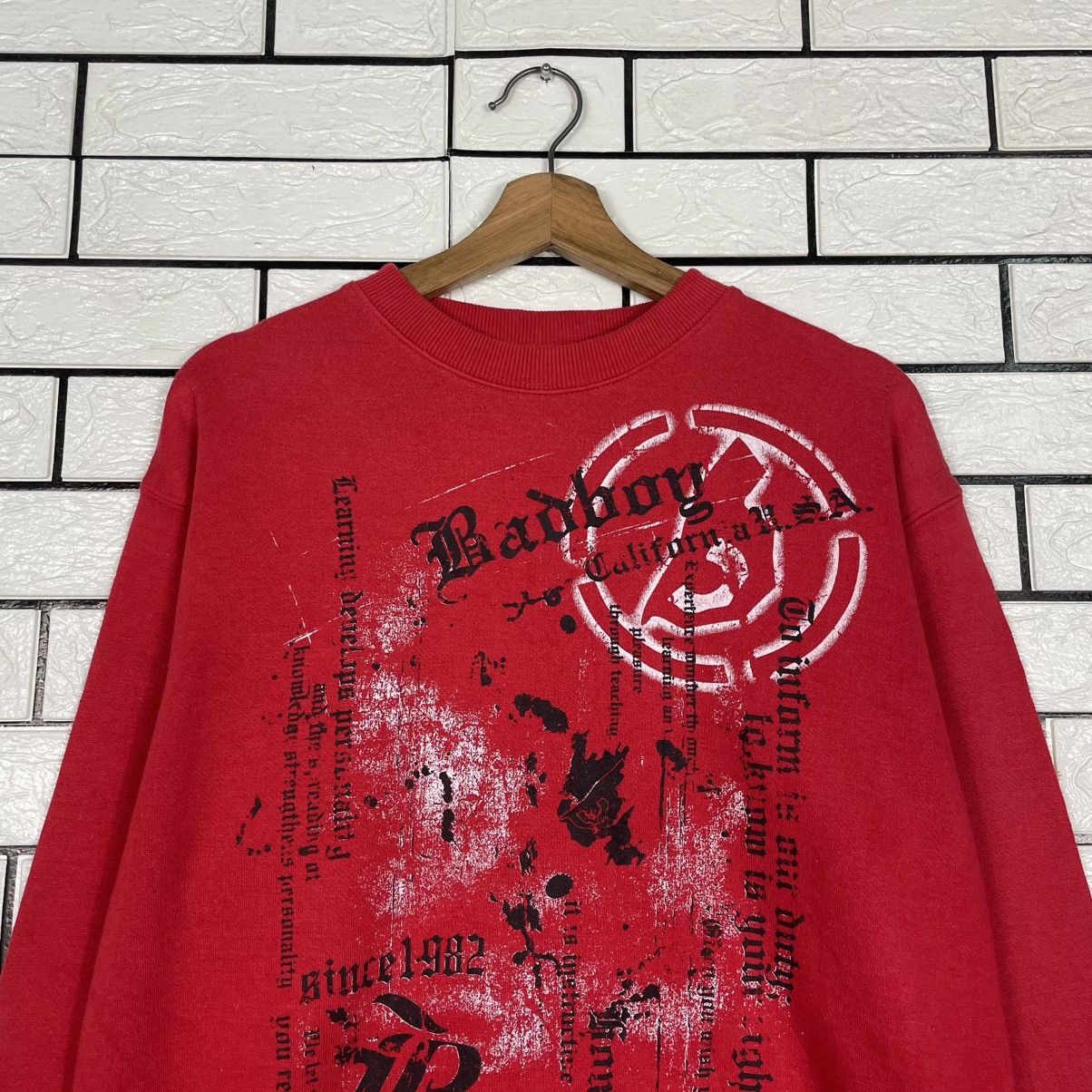 Japanese Brand Bad Boy Big Print Red Sweatshirt Size US M / EU 48-50 / 2 - 2 Thumbnail
