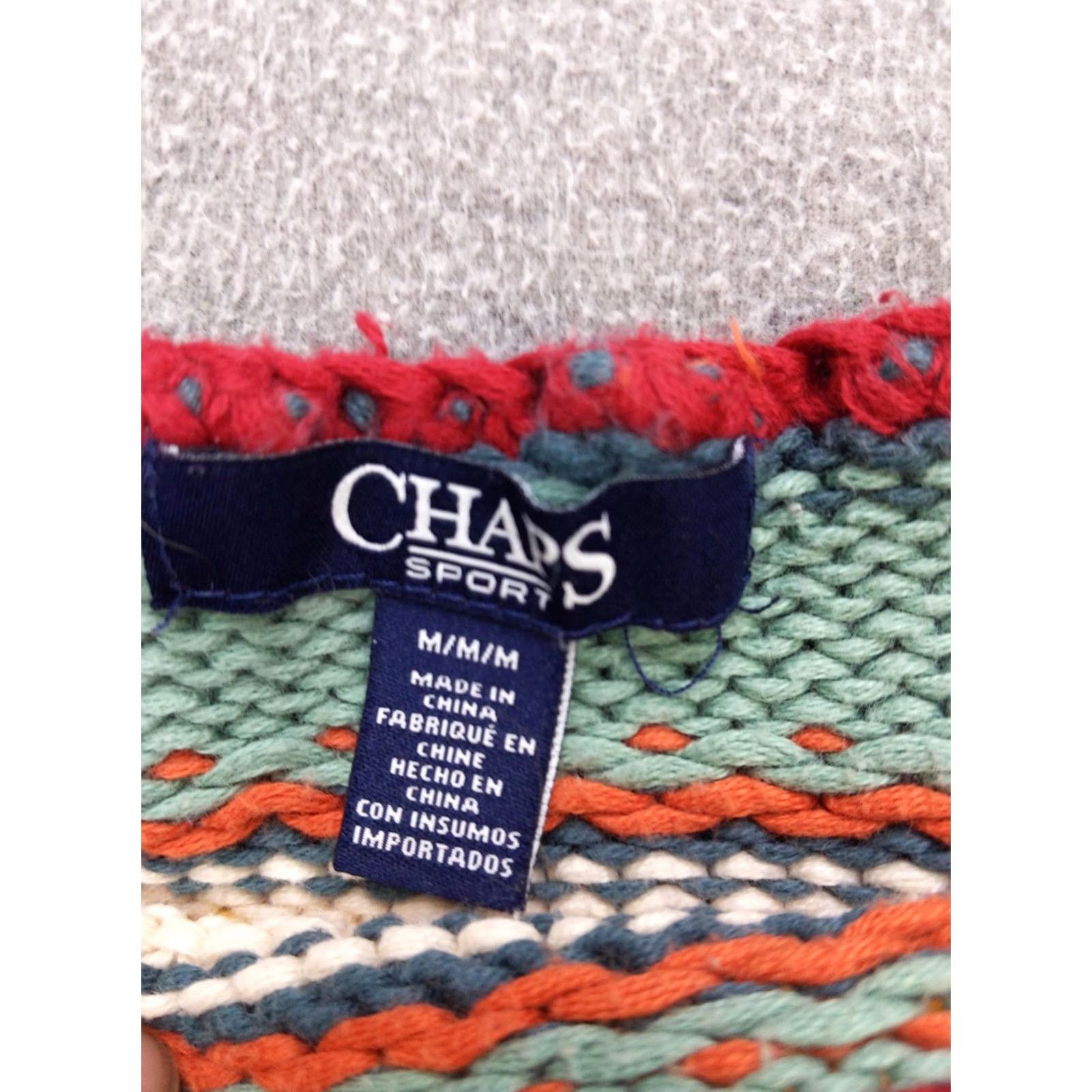 Chaps Chaps Sweater Mens Medium Multicolor Striped Crewneck Chunky Knit Pullover Size US M / EU 48-50 / 2 - 2 Thumbnail