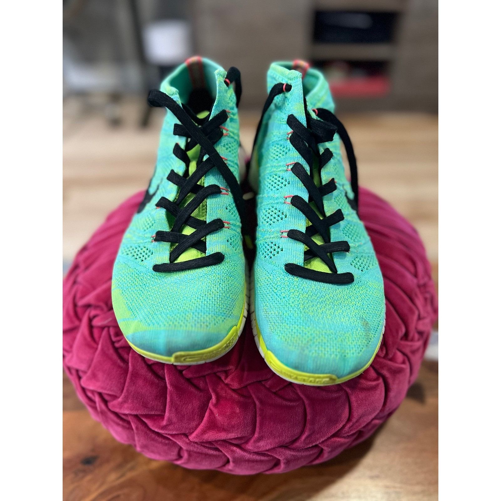Nike Nike Free Flyknit Chukka Sneakers Mens US 12 Turquoise Runni Size US 12 / EU 45 - 4 Thumbnail