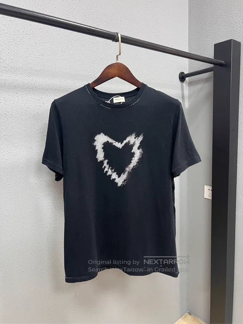Saint Laurent Paris Saint Laurent Paris Graffiti Heart Short Sleeve T-Shirt Size US S / EU 44-46 / 1 - 1 Thumbnail