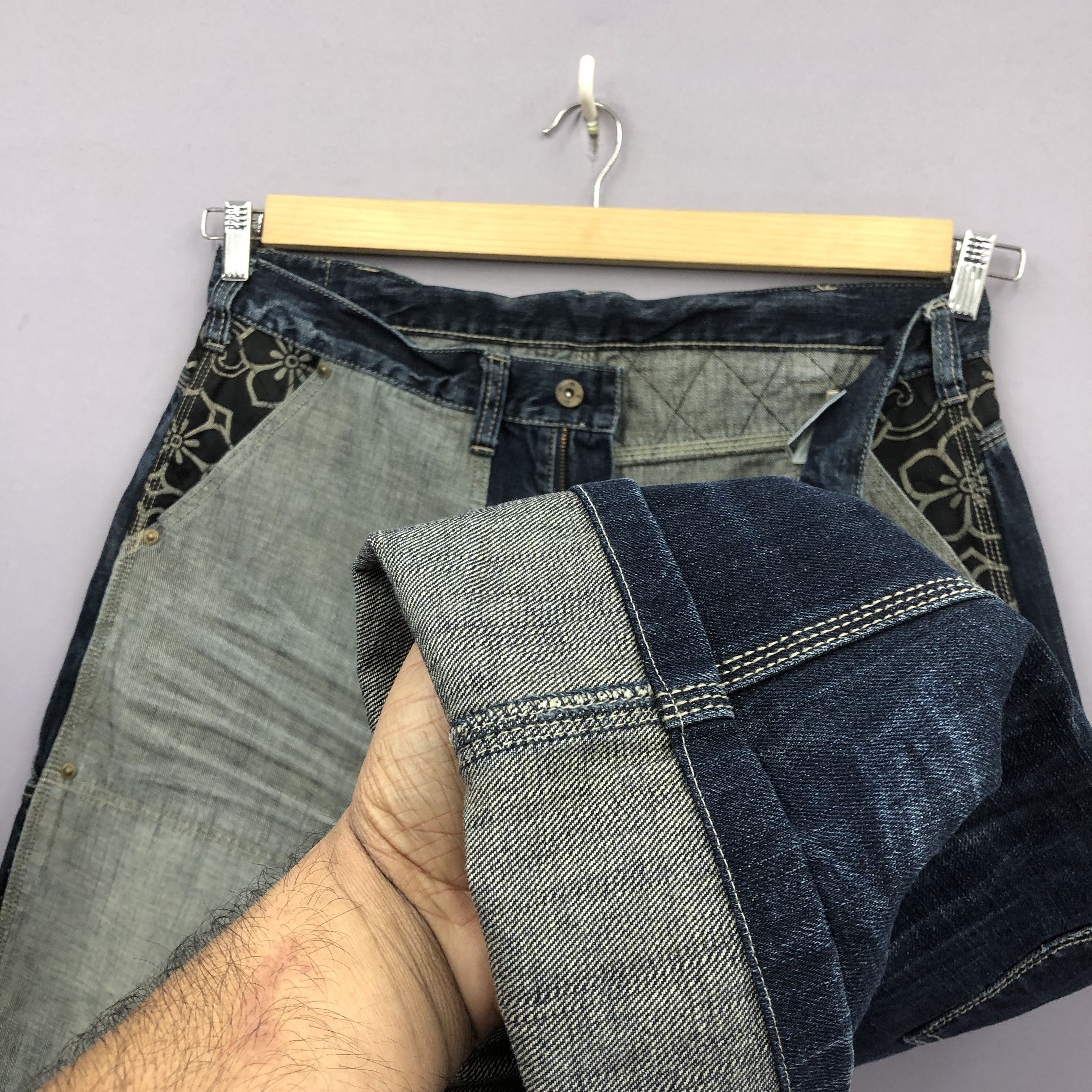 Japanese Brand Crazy Y2K Infinity Double Knee Baggy Jeans Skater JNCO Denim Size US 36 / EU 52 - 10 Thumbnail