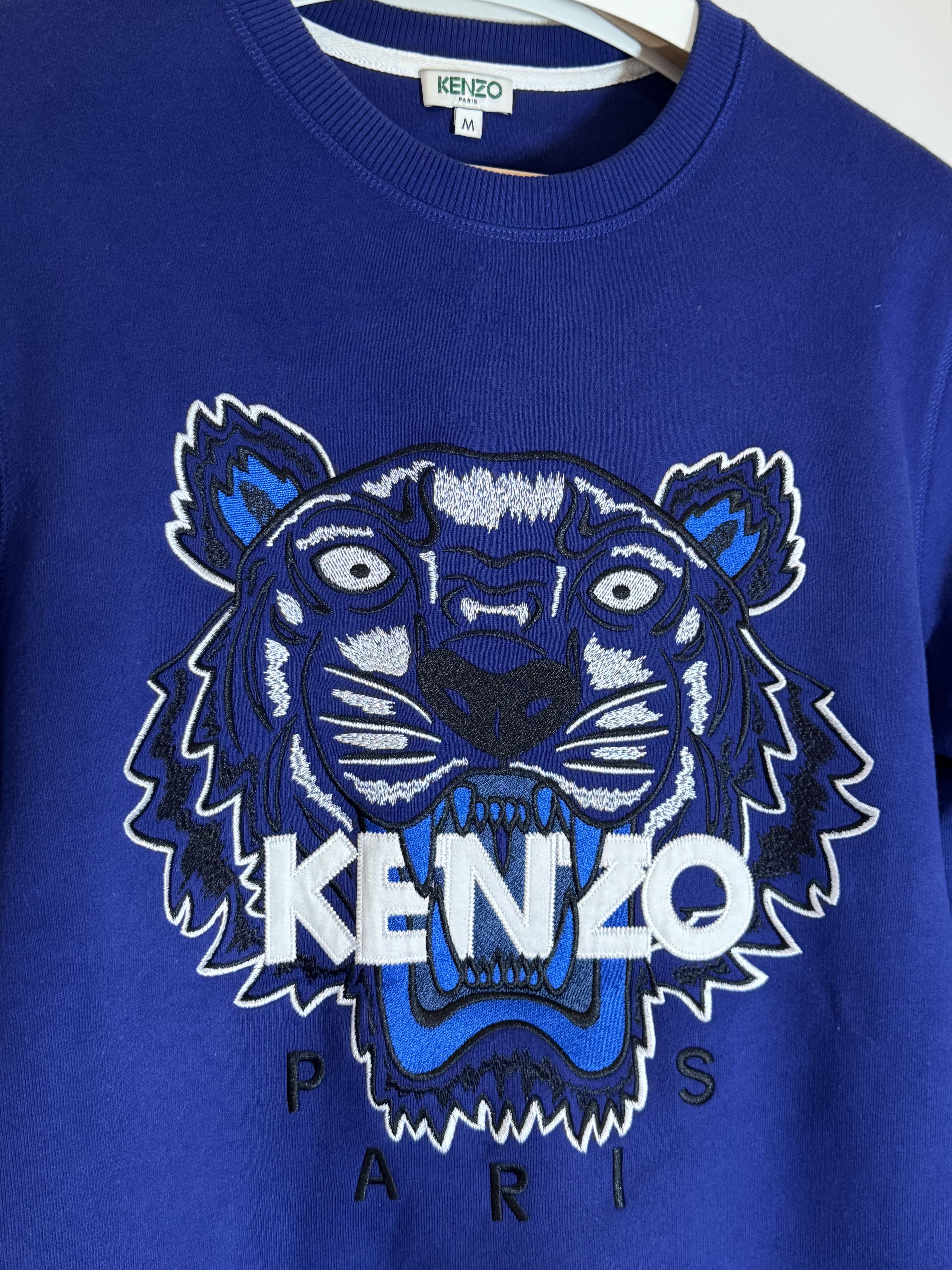 Kenzo Kenzo Paris Blue Black Tiger Sweatershirt Medium Size US M / EU 48-50 / 2 - 2 Thumbnail