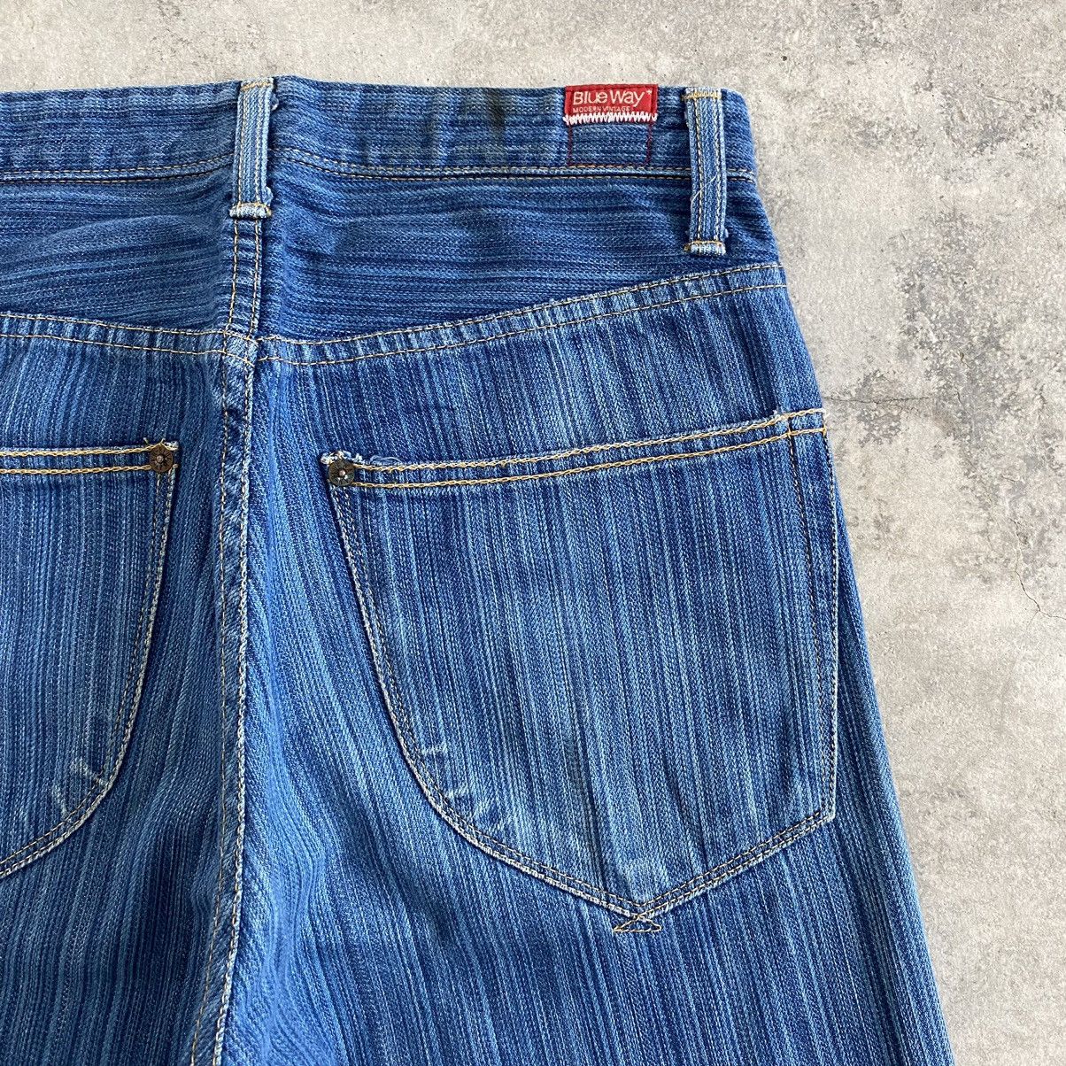 Japanese Brand Blue Way Japan Twill Striped Flared Denim Jeans Size US 28 / EU 44 - 20 Thumbnail