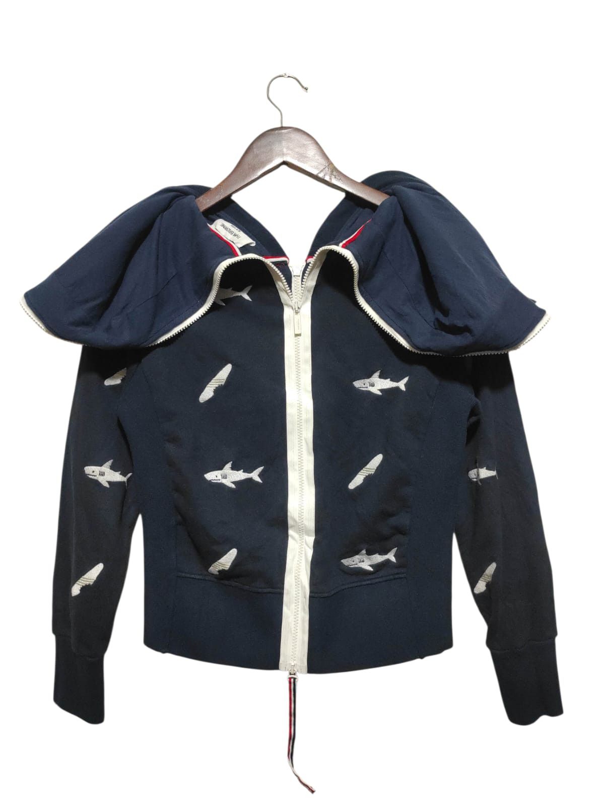Thom Browne Thom Browne Shark Embroidered Navy Zip Hoodie size 0 Size US XS / EU 42 / 0 - 1 Thumbnail