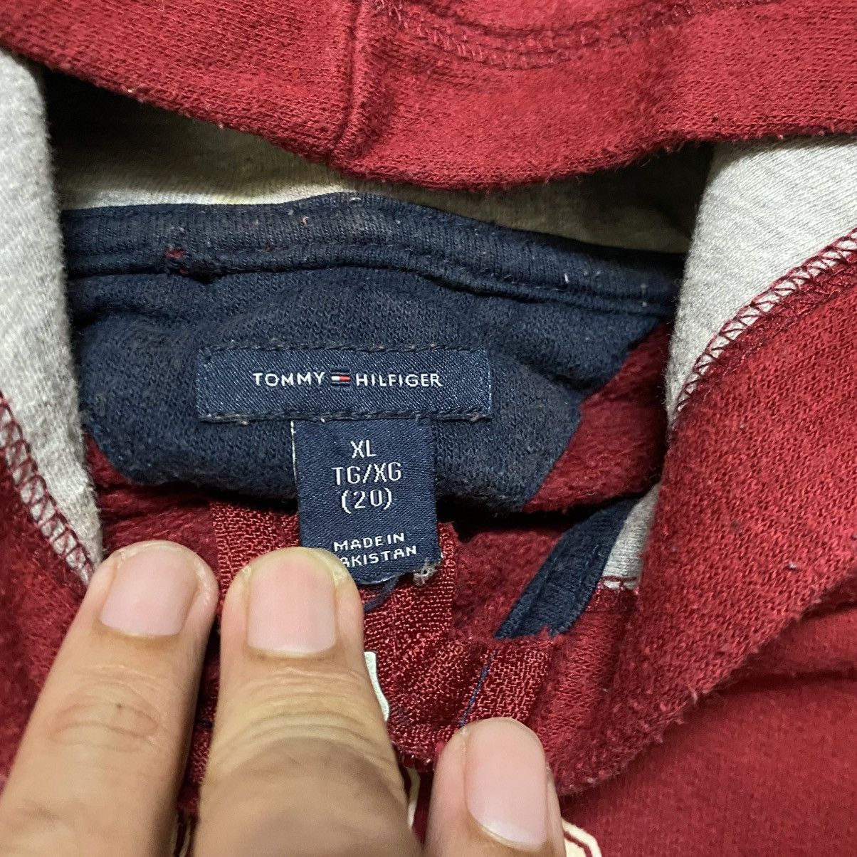 Tommy Hilfiger × Vintage Vintage TOMMY HILFIGER University League 85' Hoodies Size US XL / EU 56 / 4 - 8 Thumbnail