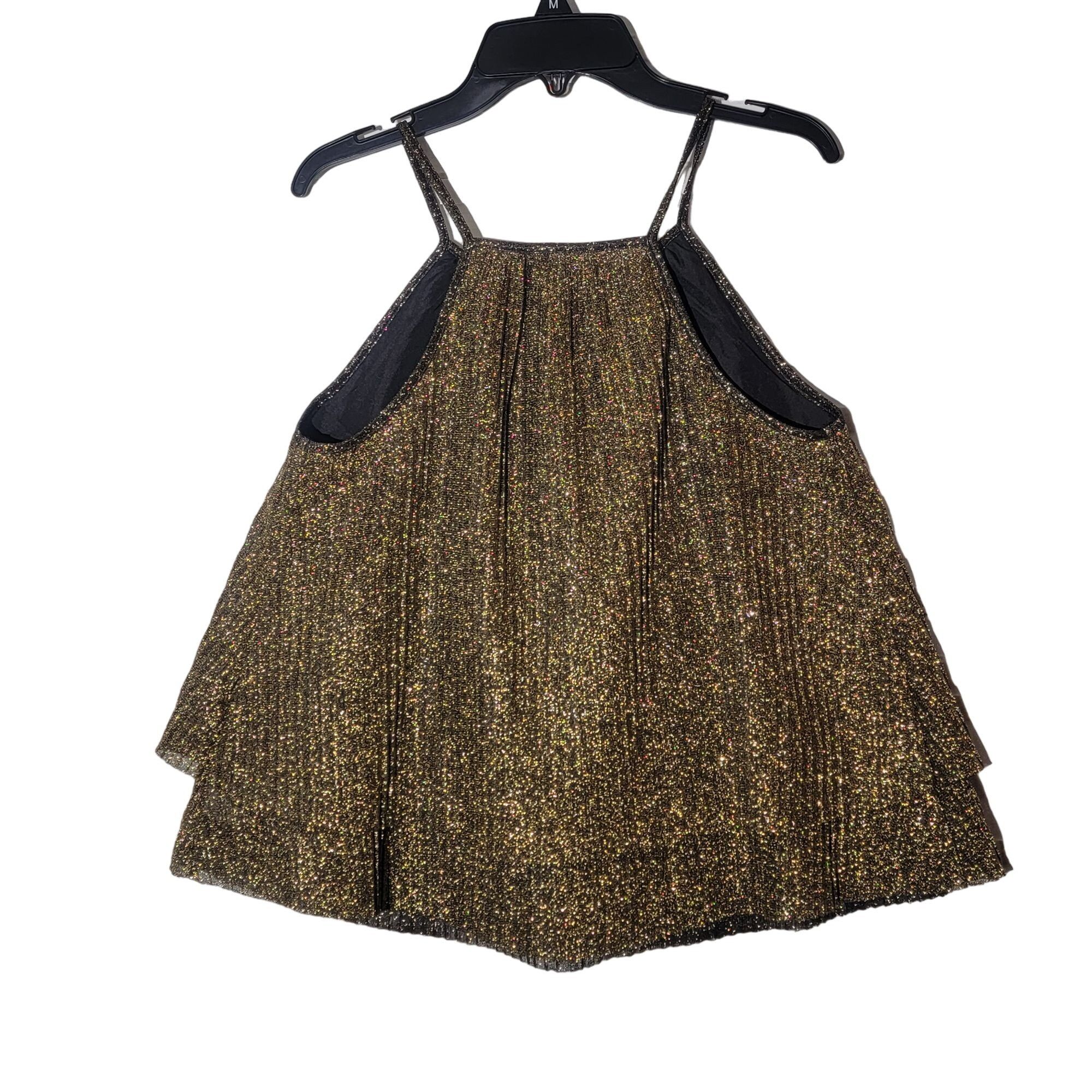 Other ✨a.n.a Sz XS Women's Sleeveless Sparkle gold party sleeve le Size XS / US 0-2 / IT 36-38 - 3 Thumbnail