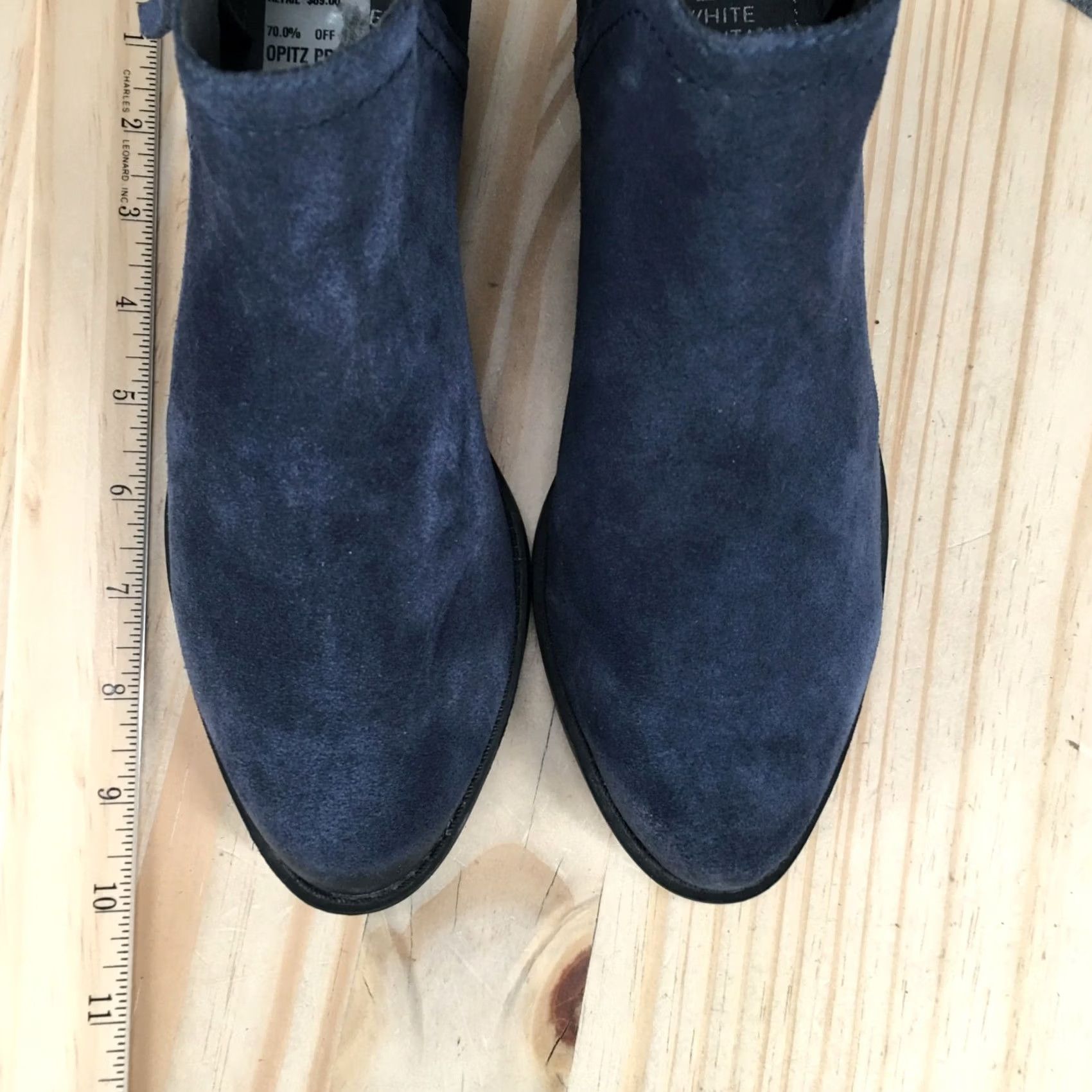 Vintage White Mountain Boots Delaney Ankle Booties Blue Leather Zip Casual Womens 8 M Boots Size US 8 / IT 38 - 6 Thumbnail