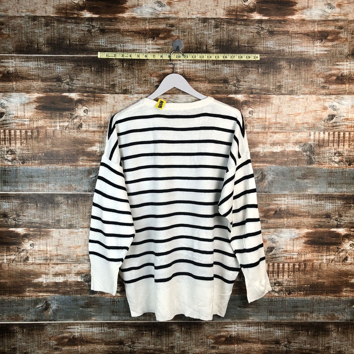 GU × OVER THE STRiPES GU Stripe White Knitwear #A1333 Size XL / US 12-14 / IT 48-50 - 12 Thumbnail
