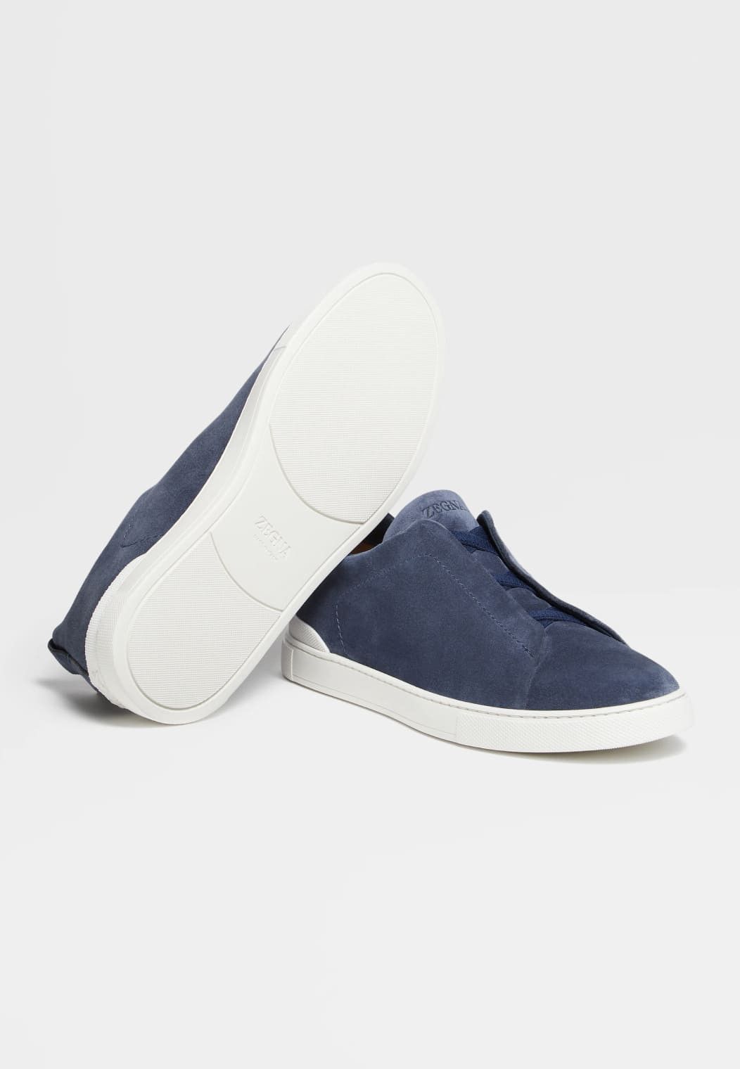 Ermenegildo Zegna o1s1rm0325 RLHSOY Triple Stitch™ Suede Sneakers in Navy Size US 8 / EU 41 - 3 Thumbnail