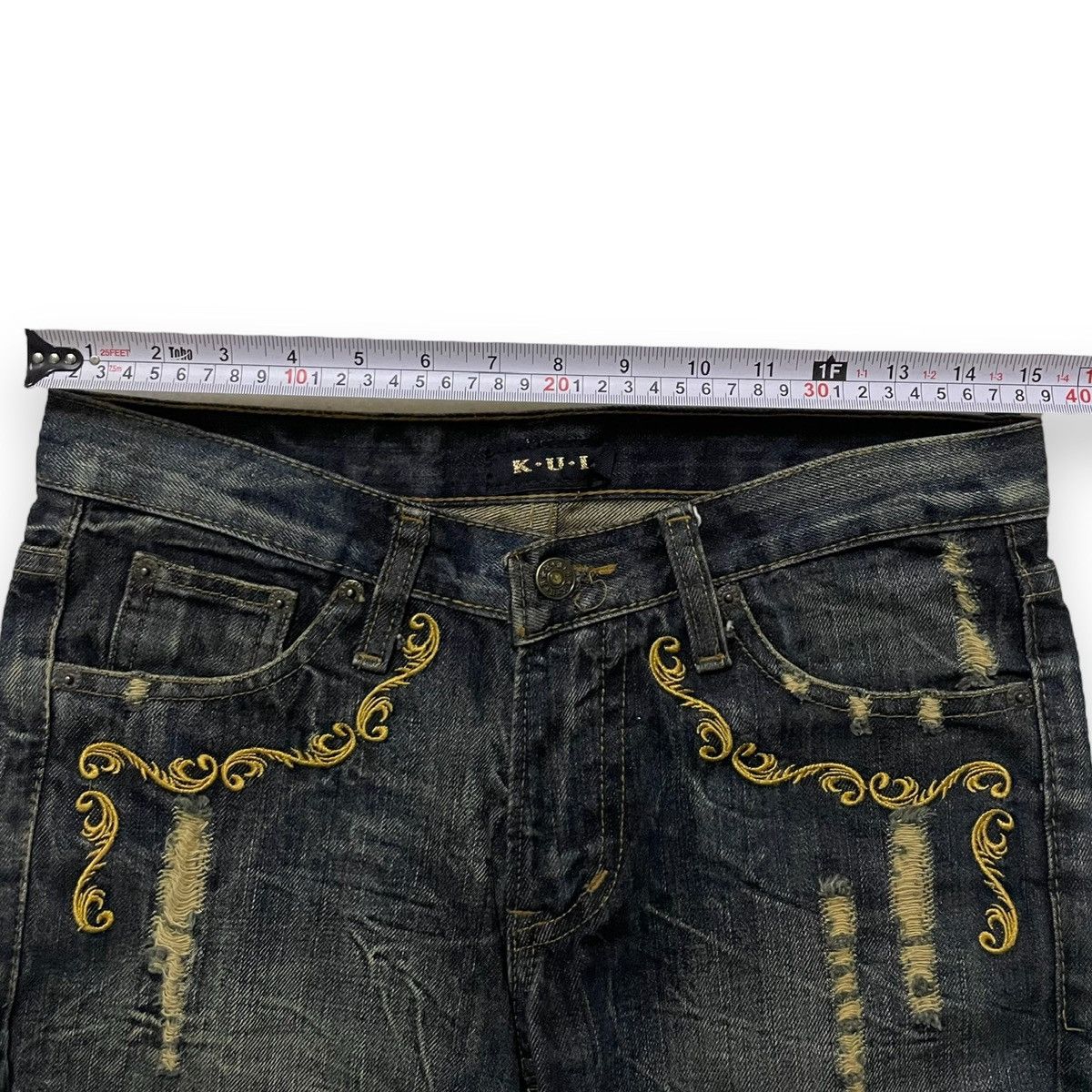 If Six Was Nine JAPANES FLARE DESIGNER K.U.I CO L.T.D DENIM (30×40) Size US 30 / EU 46 - 12 Thumbnail