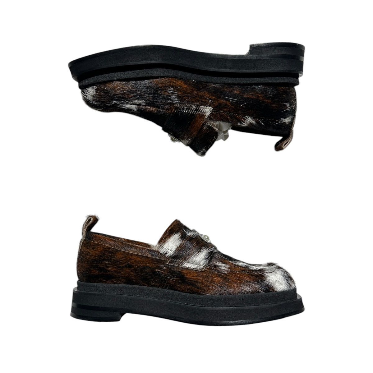 Simone Rocha Calf hair fur pearl detail heart toe loafer Size US 8 / EU 41 - 4 Thumbnail