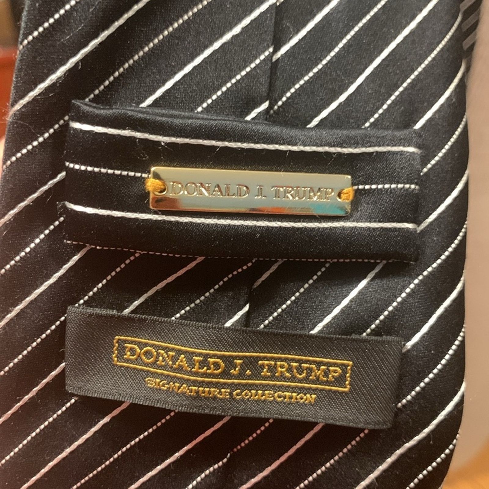 Donald Trump Donald J Trump signature collection pinstripe silk necktie Size ONE SIZE - 7 Thumbnail