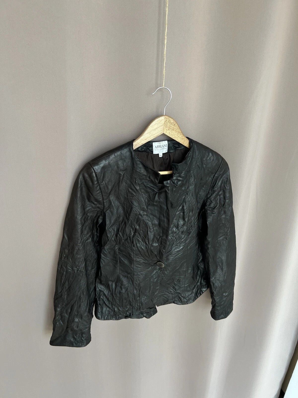 Armani Collezioni Armani Collezioni Calf Leather Jacket Women’s Size 44 or M Size M / US 6-8 / IT 42-44 - 5 Thumbnail