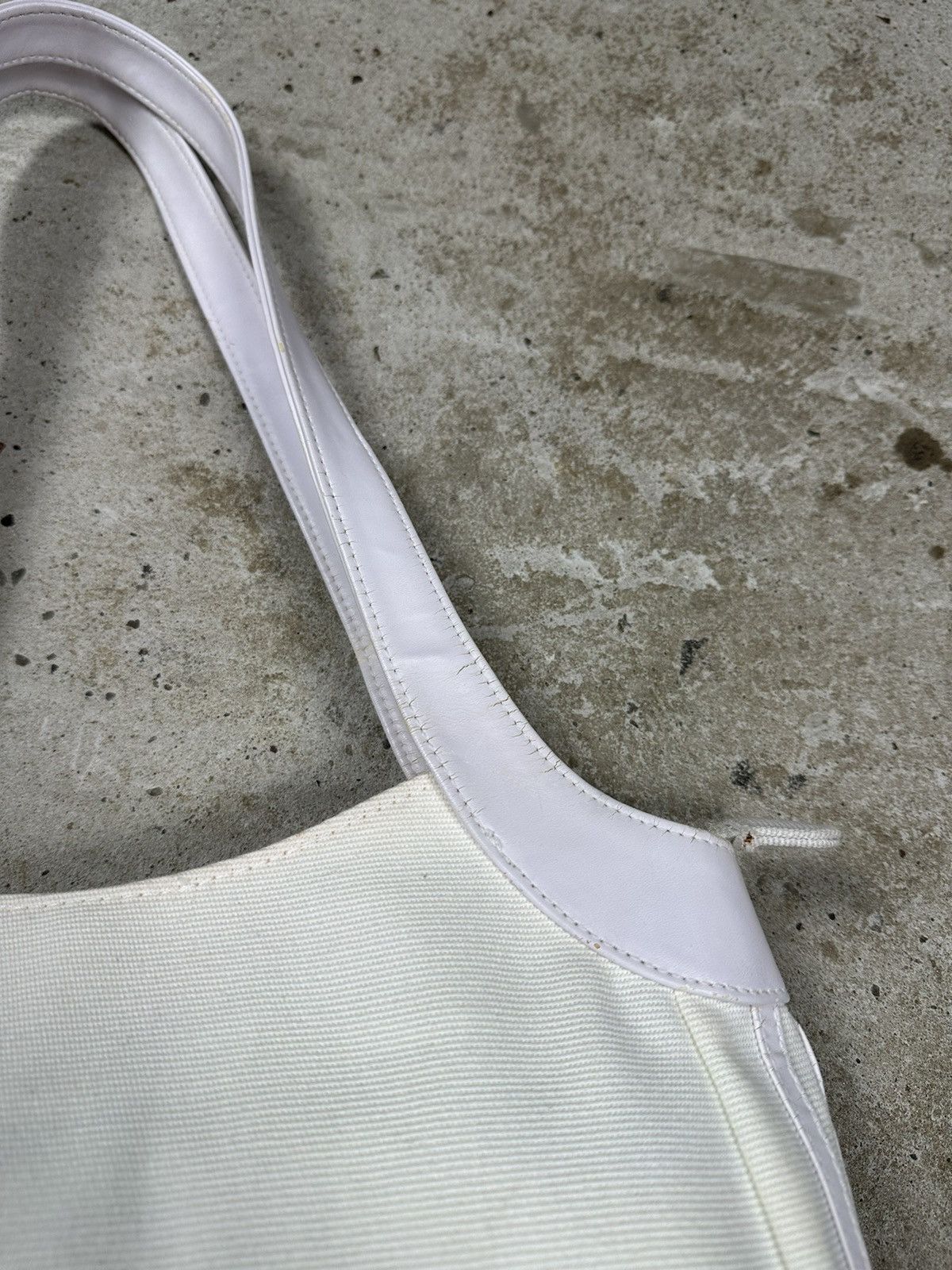 Adidas Vintage Y2K Adidas White Beige Shoulder Hand Bag 3 Stripes Size ONE SIZE - 10 Thumbnail