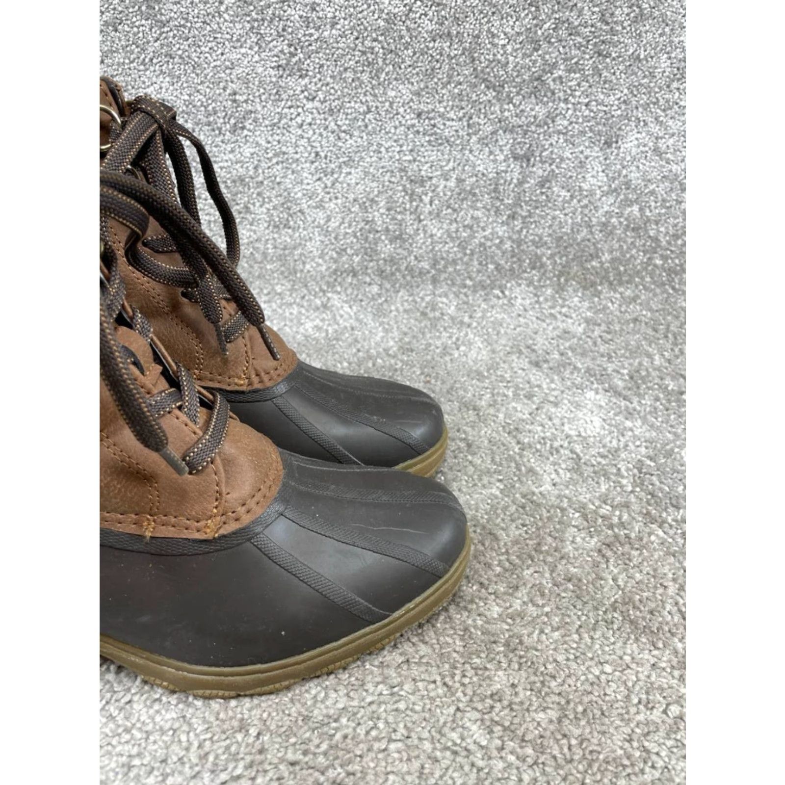 Sperry VINTAGE Sperry Women’s Duck Boots Size 8 Brown Leather Faux Fur Lined Casual Winter Fall Spring Summer Shoes Size US 8 / IT 38 - 2 Thumbnail