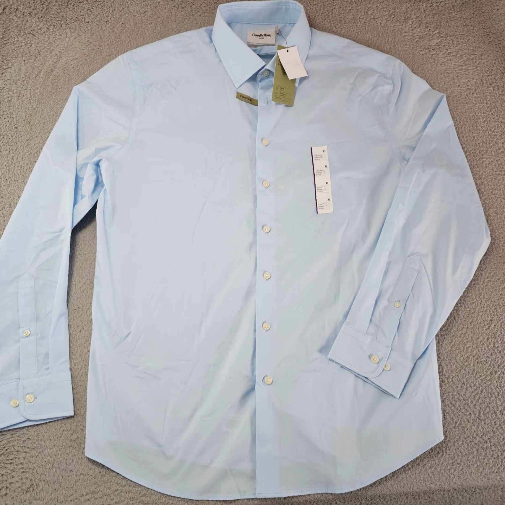 Vintage Goodfellow Shirt Mens XL Light Blue Cotton Blend Long Sleeve Button-Up Updated for Comfort and Workwear Size US XL / EU 56 / 4 - 2 Thumbnail