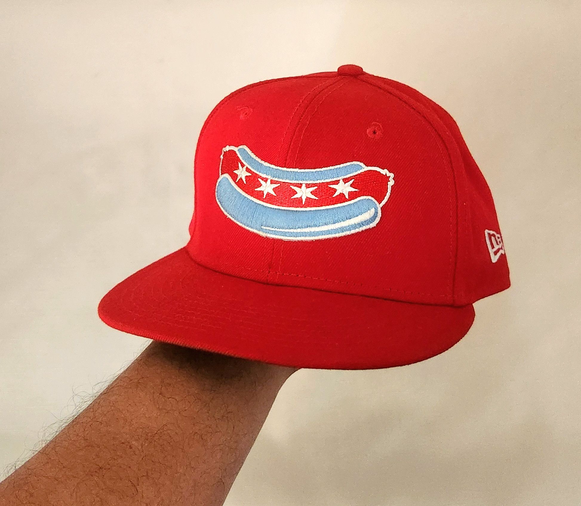 New Era New Era X Chicago Dogs Hat Cap Fitted Home Red 59Fifty 7 1/8 Size ONE SIZE - 1 Thumbnail