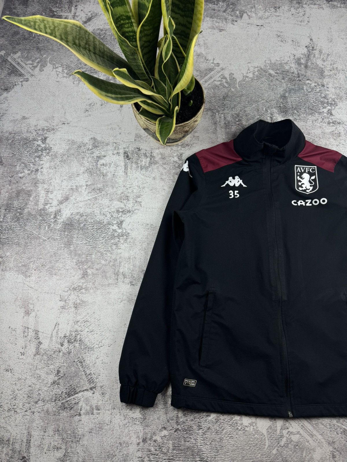 Kappa Aston Villa #35 Player Issue Match Worn Soccer Light Track Jacket Windbreaker Size US S / EU 44-46 / 1 - 2 Thumbnail