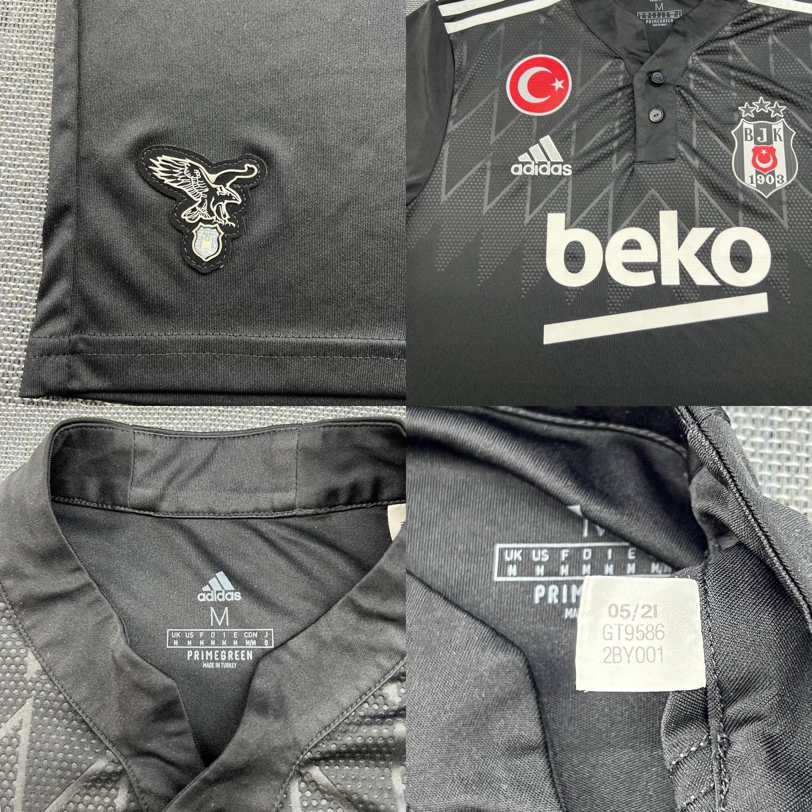 Adidas Besiktas 2021 2022 Away Football Jersey Adidas Shirt Mens Medium Black Turkey Size US M / EU 48-50 / 2 - 8 Thumbnail