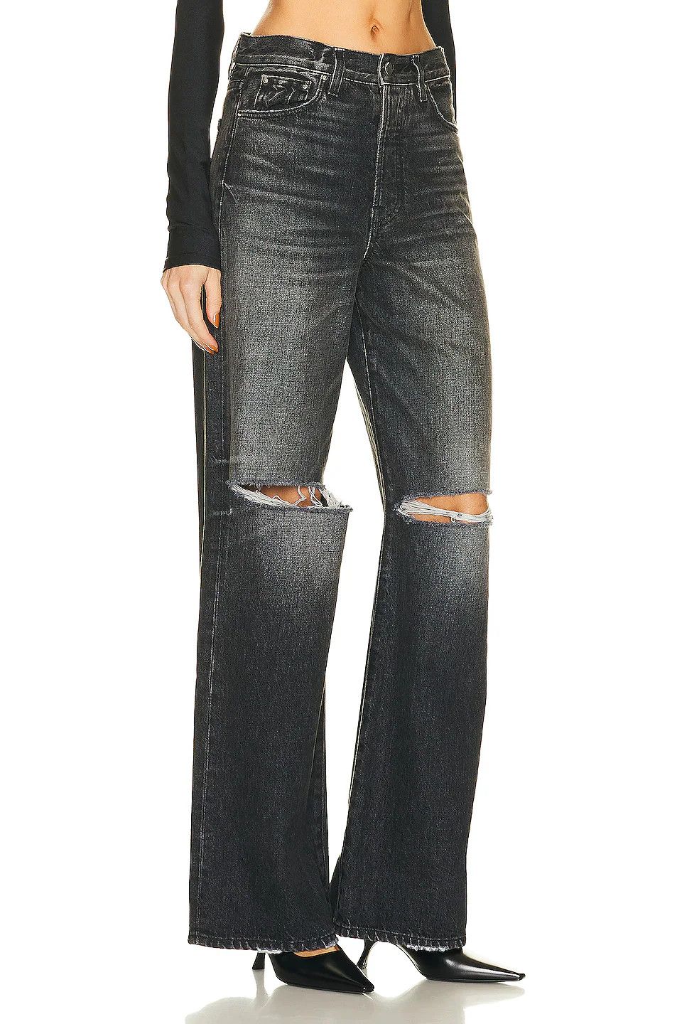 Amiri o1y0425 Denim Jeans in Charcoal Size 29" - 4 Thumbnail