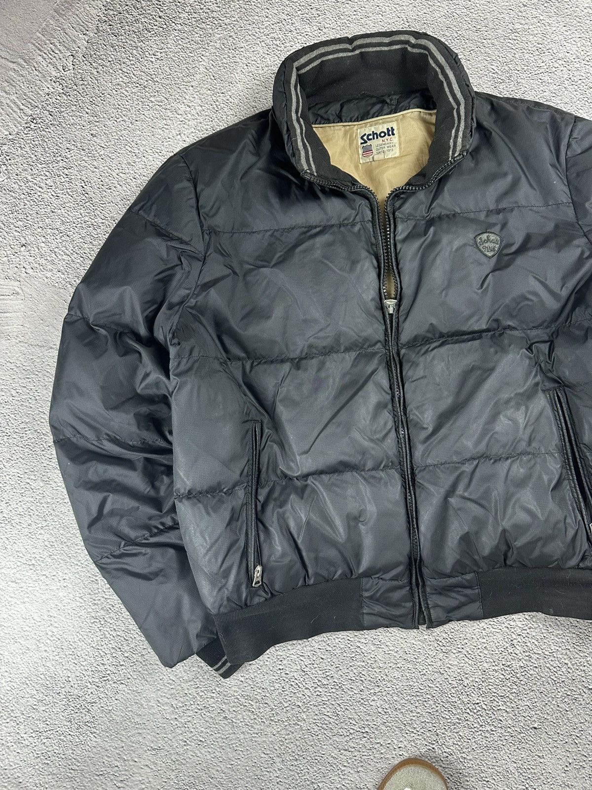 Schott × Vintage Rare Vintage Schott Down Puffer Jacket Y2K Old Money Size US XL / EU 56 / 4 - 3 Thumbnail