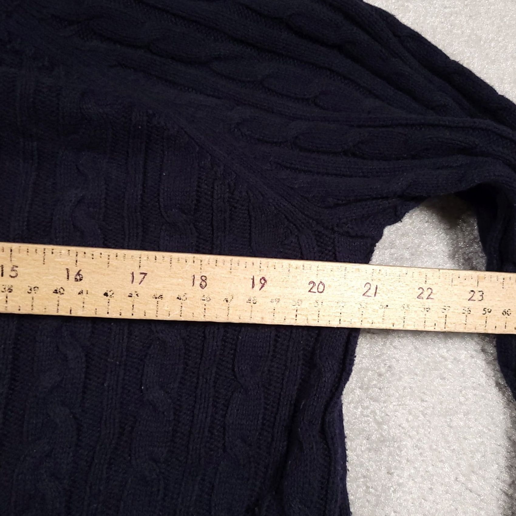 Croft & Barrow Croft & Barrow Cable Knit Sweater Women's PL Petite Blue Pockets Pullover Knit Wool Blend Size L / US 10 / IT 46 - 7 Thumbnail