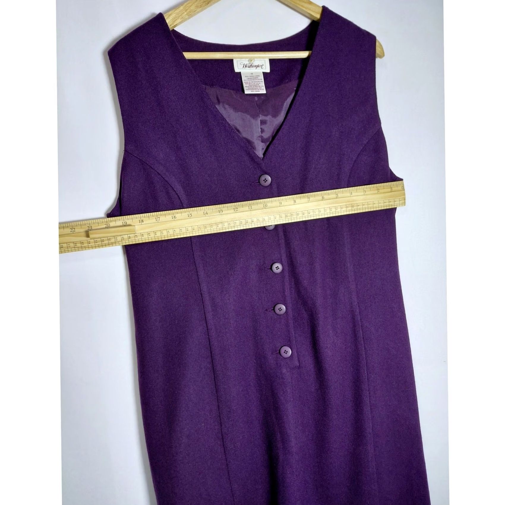 Worthington Worthington Wool Blend Dress Purple Sleeveless Knee Length Women Size 14 Size XL / US 12-14 / IT 48-50 - 4 Thumbnail
