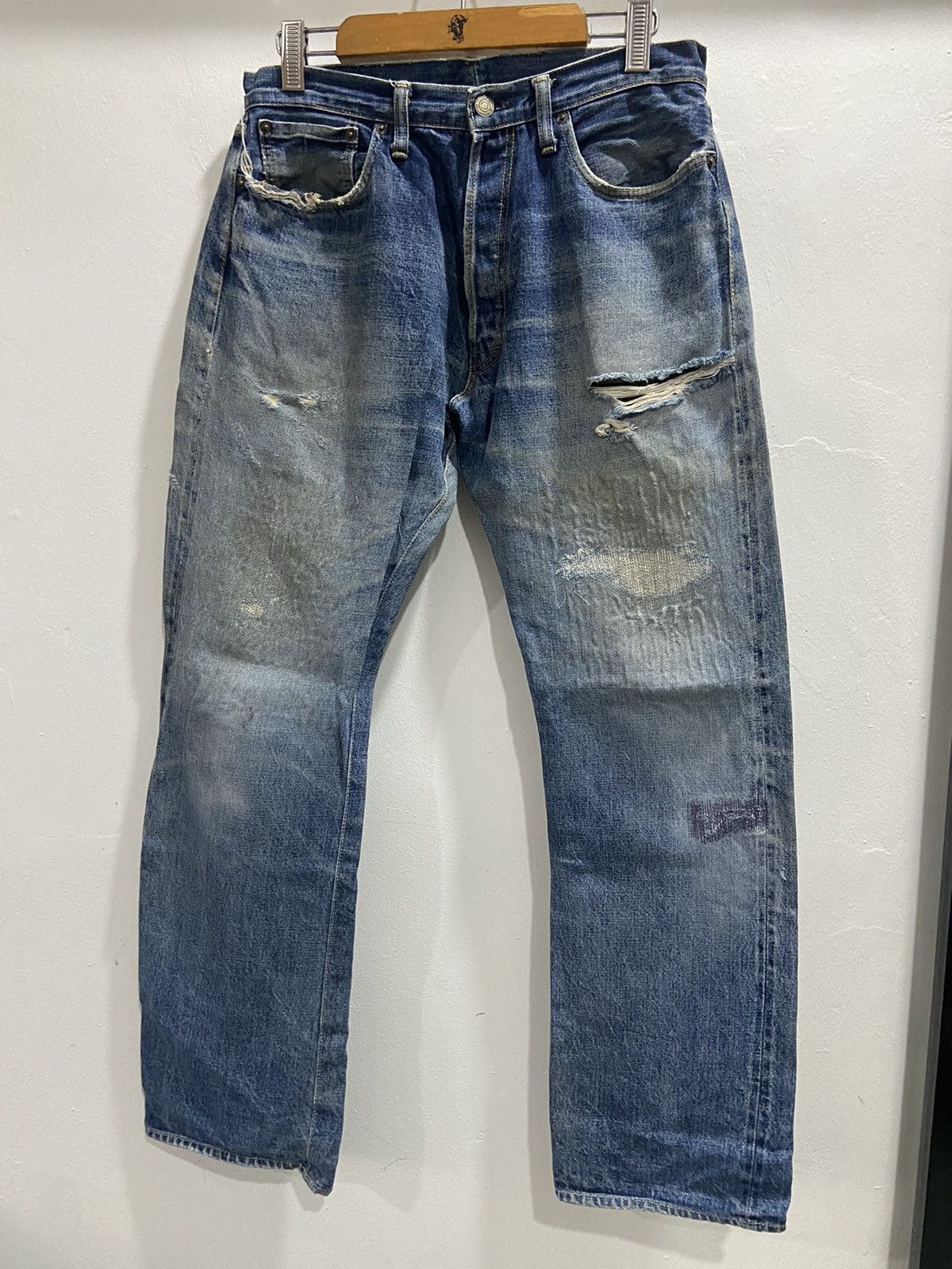 Denime × Japanese Brand Denime distressed selvedge Japan jeans Size US 31 - 1 Thumbnail