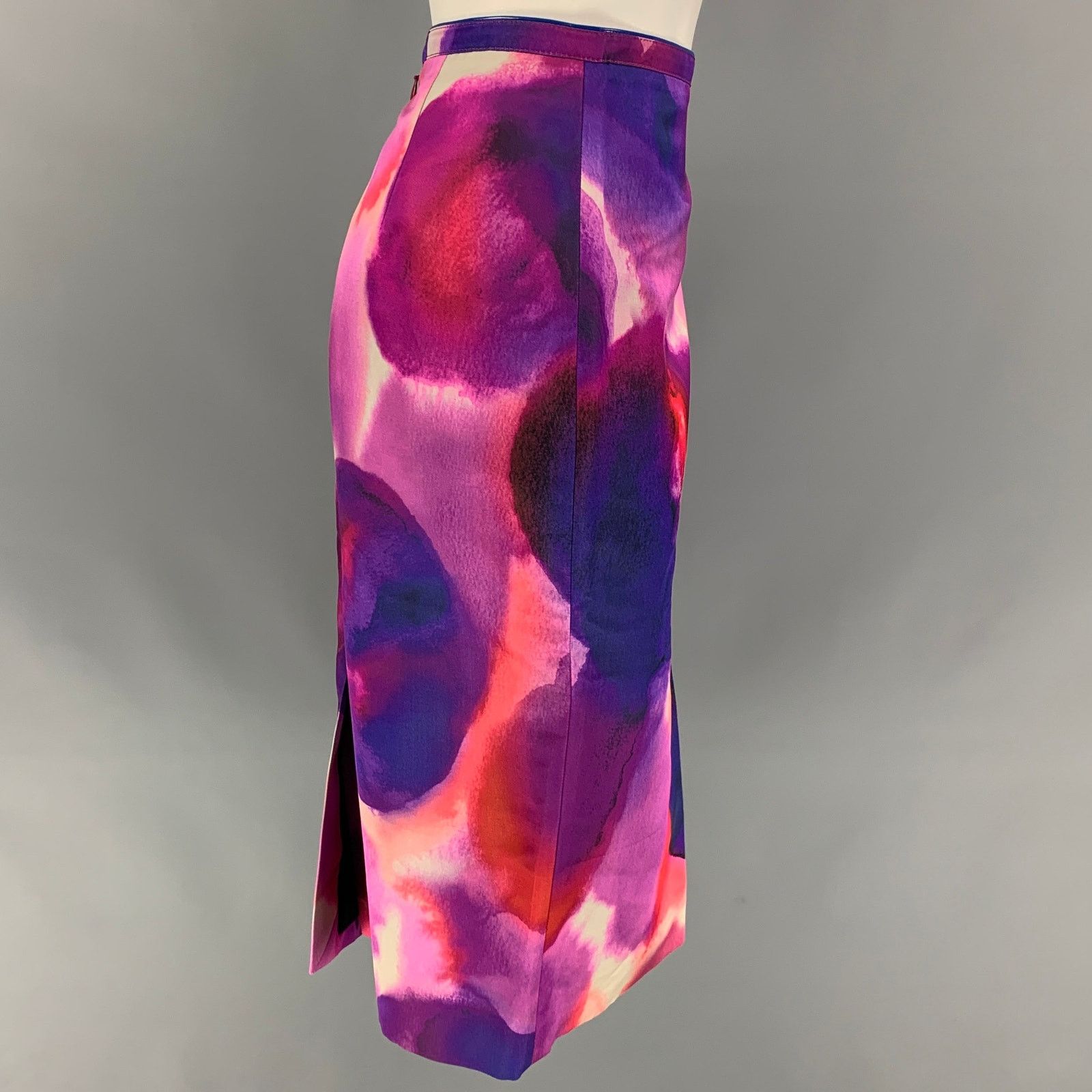 Burberry Prorsum Spring 2015 Size 4 Multi-Color Silk / Cotton Abstract Skirt Size 27" / US 4 / IT 40 - 3 Thumbnail