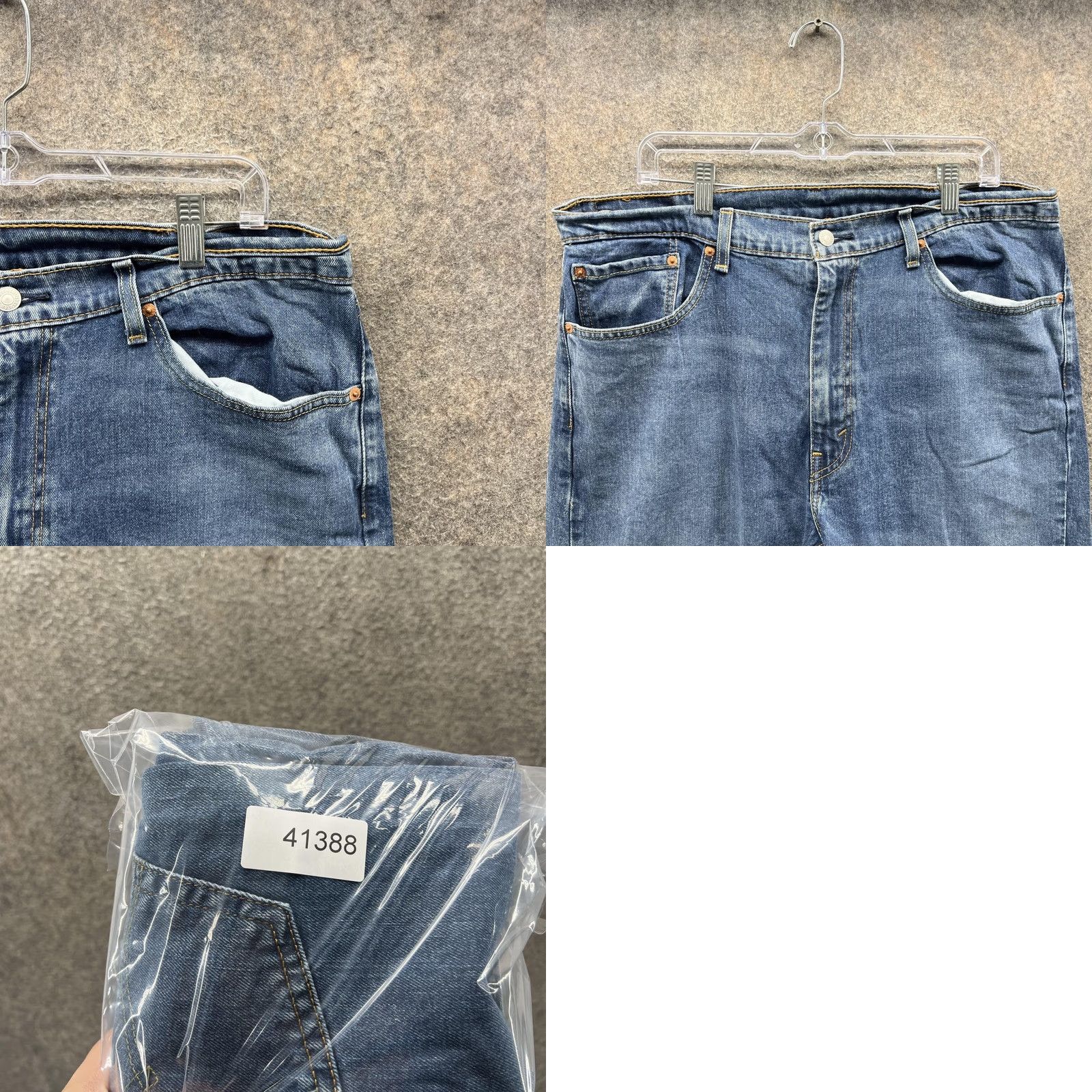 Levi's Levis 505 Jeans Mens 38x30 Medium Wash Blue Regular Fit Straight Leg Denim Pants Size US 38 / EU 54 - 8 Thumbnail