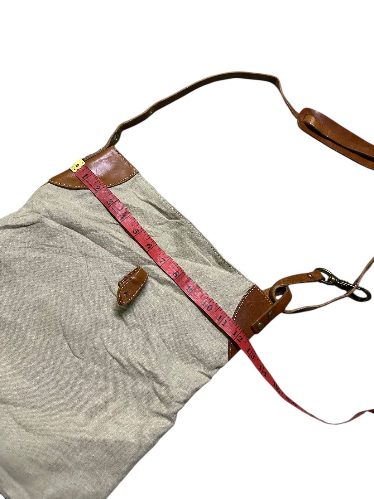 Japanese Brand Vintage Marine day canvas leather sling bag Size ONE SIZE - 6 Thumbnail