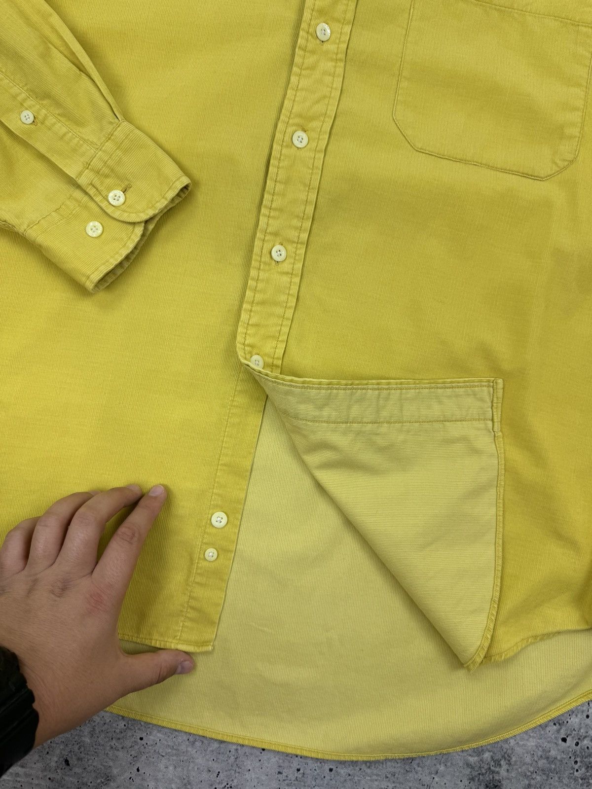 Burberry Vintage Thomas Burberry Logo Casual Yellow Button Up Shirt L Size US L / EU 52-54 / 3 - 11 Thumbnail