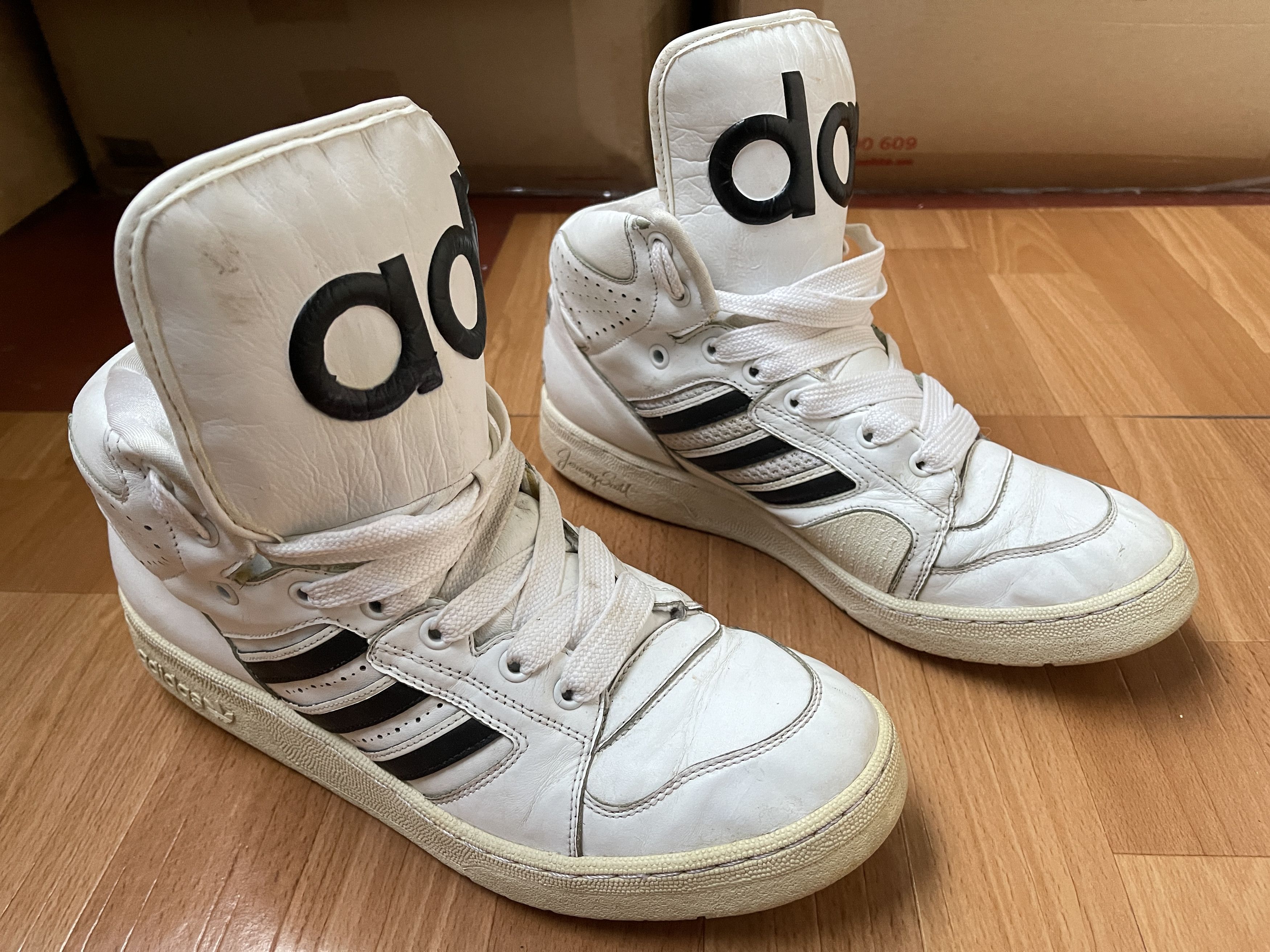 Adidas × Jeremy Scott Adidas sneakers, Jeremy Scott Instinct, Hi Top shoes, V24529 Size US 11.5 / EU 44-45 - 5 Thumbnail