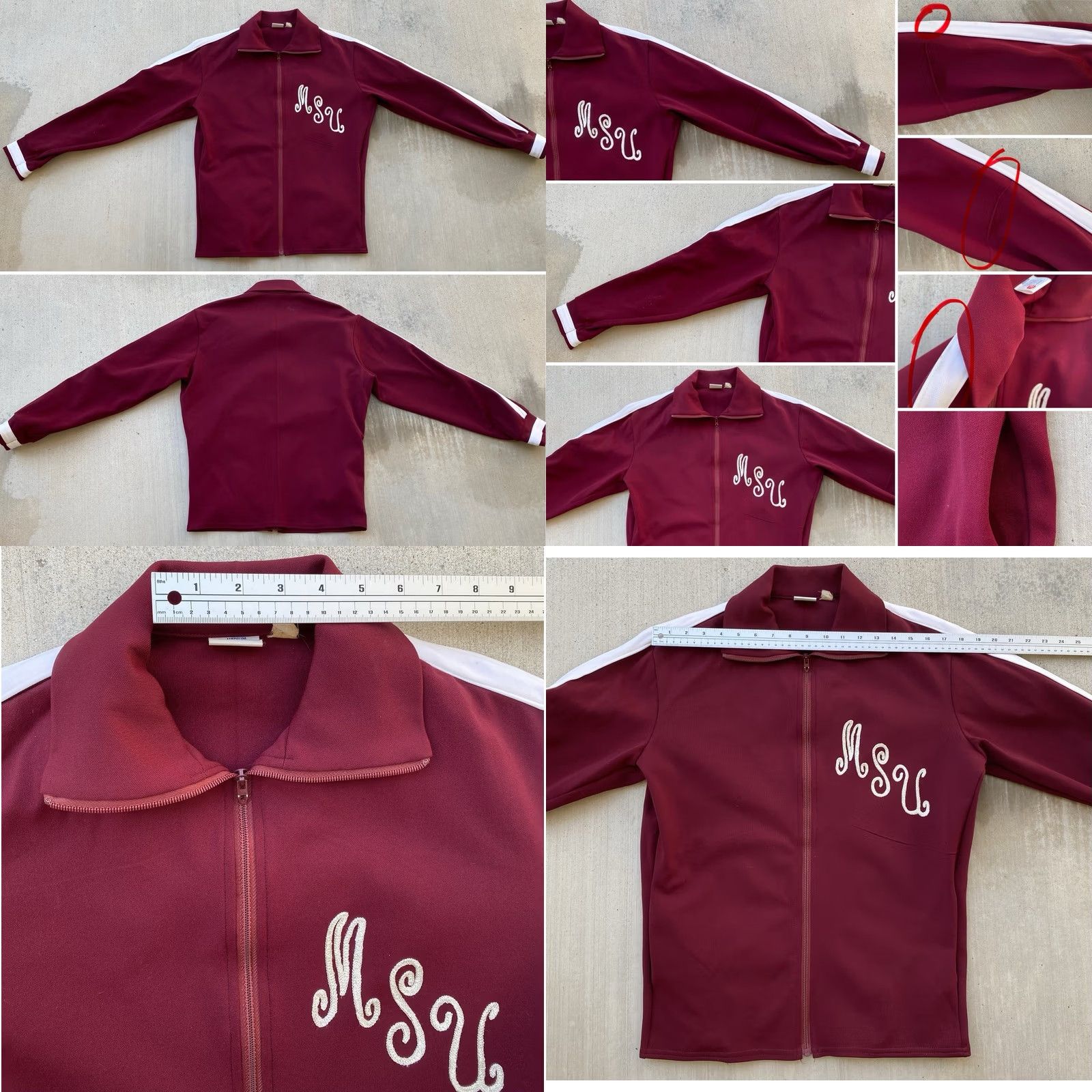 Vintage VINTAGE Broderick MSU Track Jacket USA Red Stripe Zip Full Zip Pockets Mens M 70s 60s Athletic Polyester Nylon Size US M / EU 48-50 / 2 - 10 Thumbnail