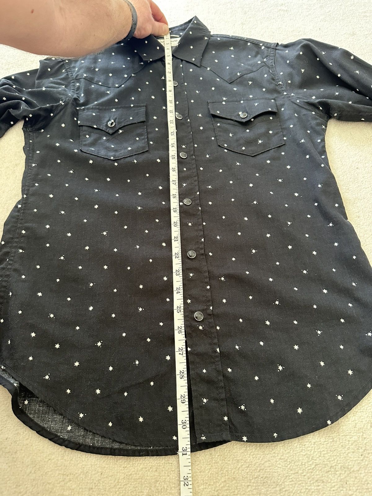 Saint Laurent Paris Grail SS16 Saint Laurent black shirt white star polka dot S Size US S / EU 44-46 / 1 - 9 Thumbnail