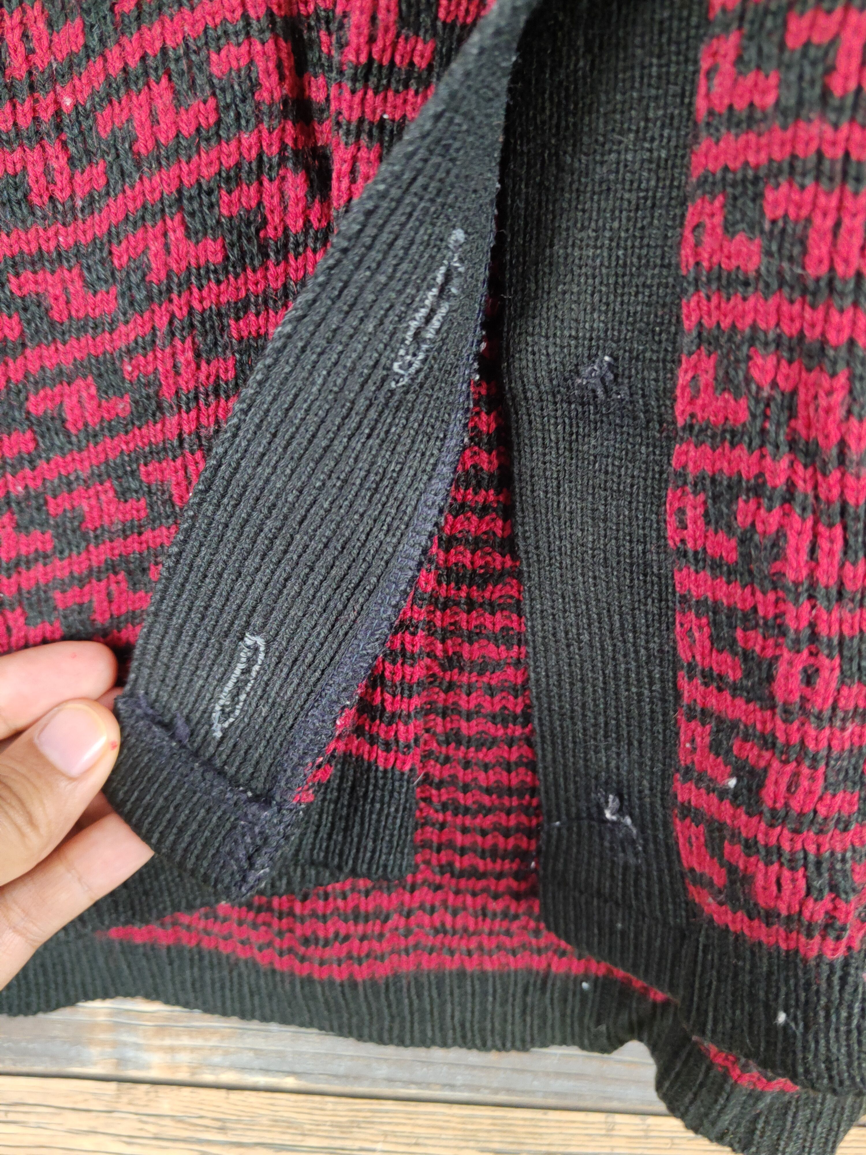 Homespun Knitwear Japanese Brand Red Black Knitwear Vests #W1333 Size L / US 10 / IT 46 - 3 Thumbnail
