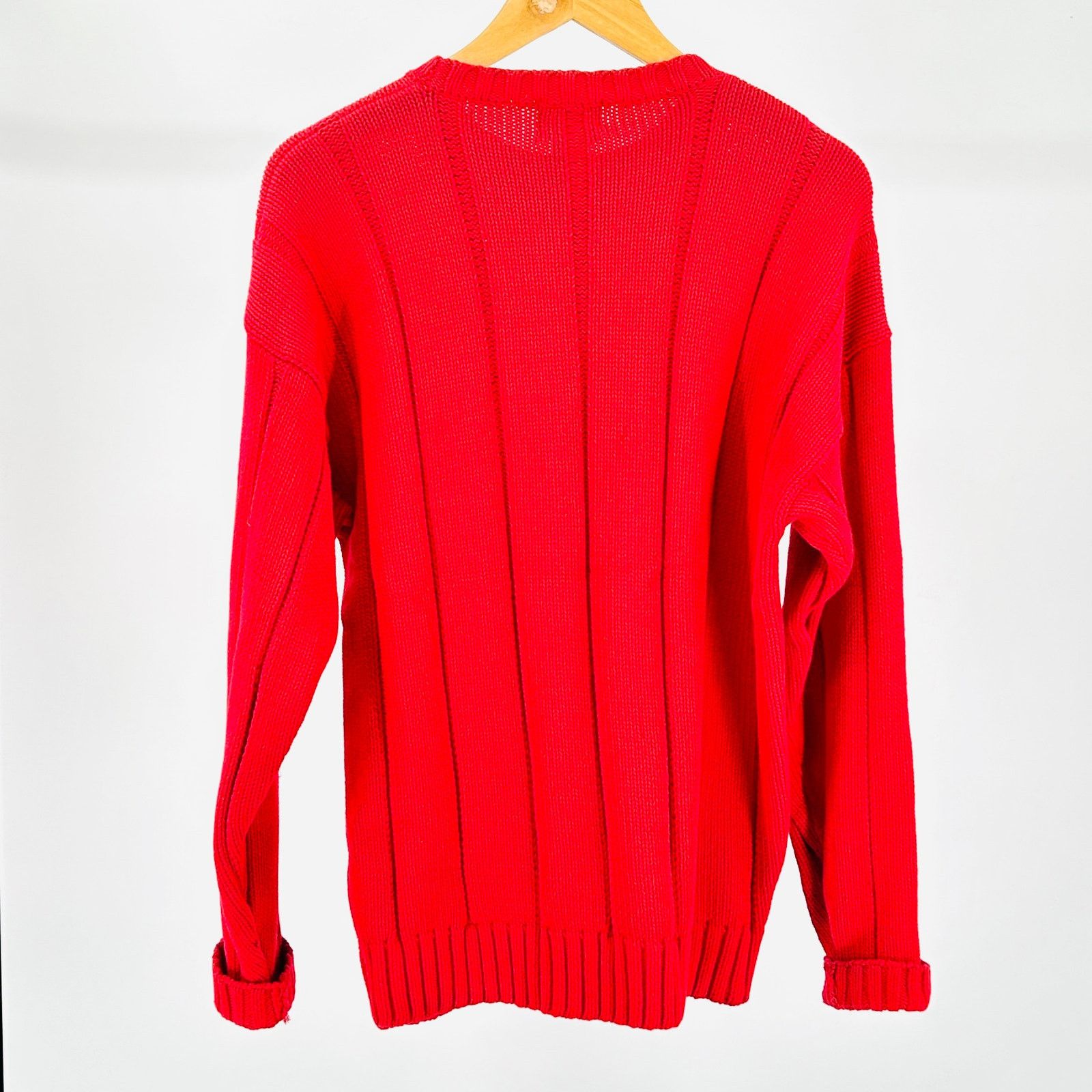 Gap Vintage 90s Red Cotton Shaker Knit Crewneck Sweater Size US M / EU 48-50 / 2 - 5 Thumbnail