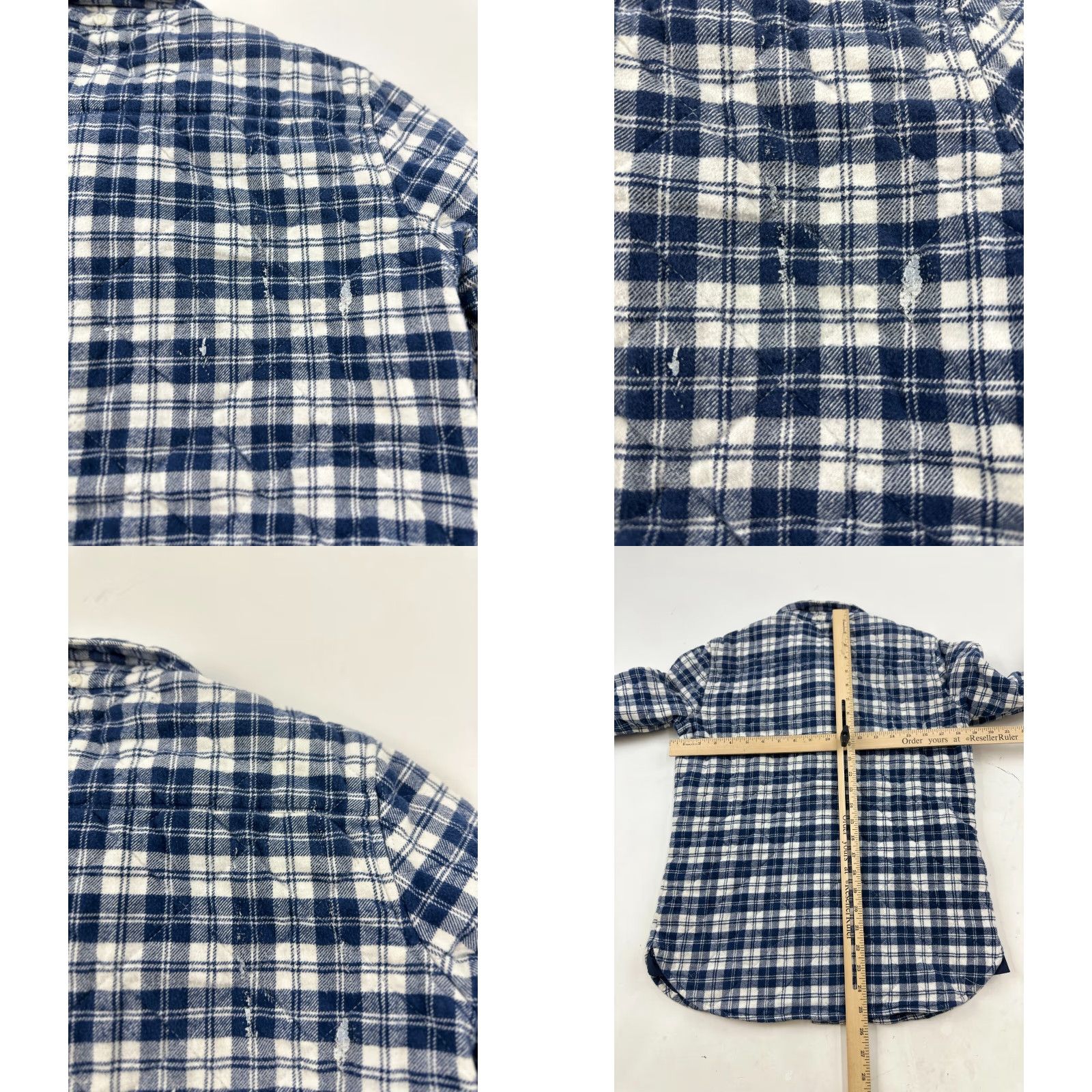 Penfield Penfield Shacket Womens Medium Blue White Plaid Quilted Flannel Boyfriend Fit Size M / US 6-8 / IT 42-44 - 8 Thumbnail