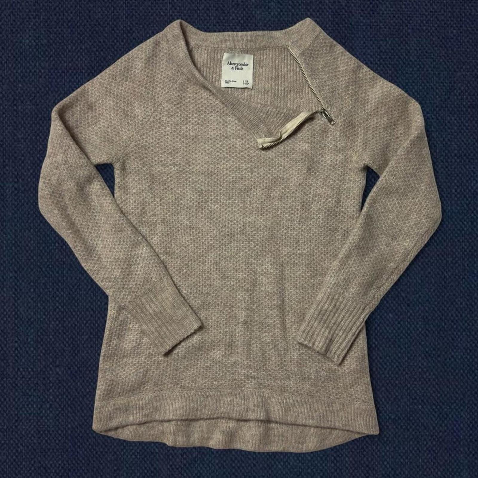 Abercrombie & Fitch Abercrombie & Fitch zip neck knit sweater oatmeal XS Size XS / US 0-2 / IT 36-38 - 5 Thumbnail