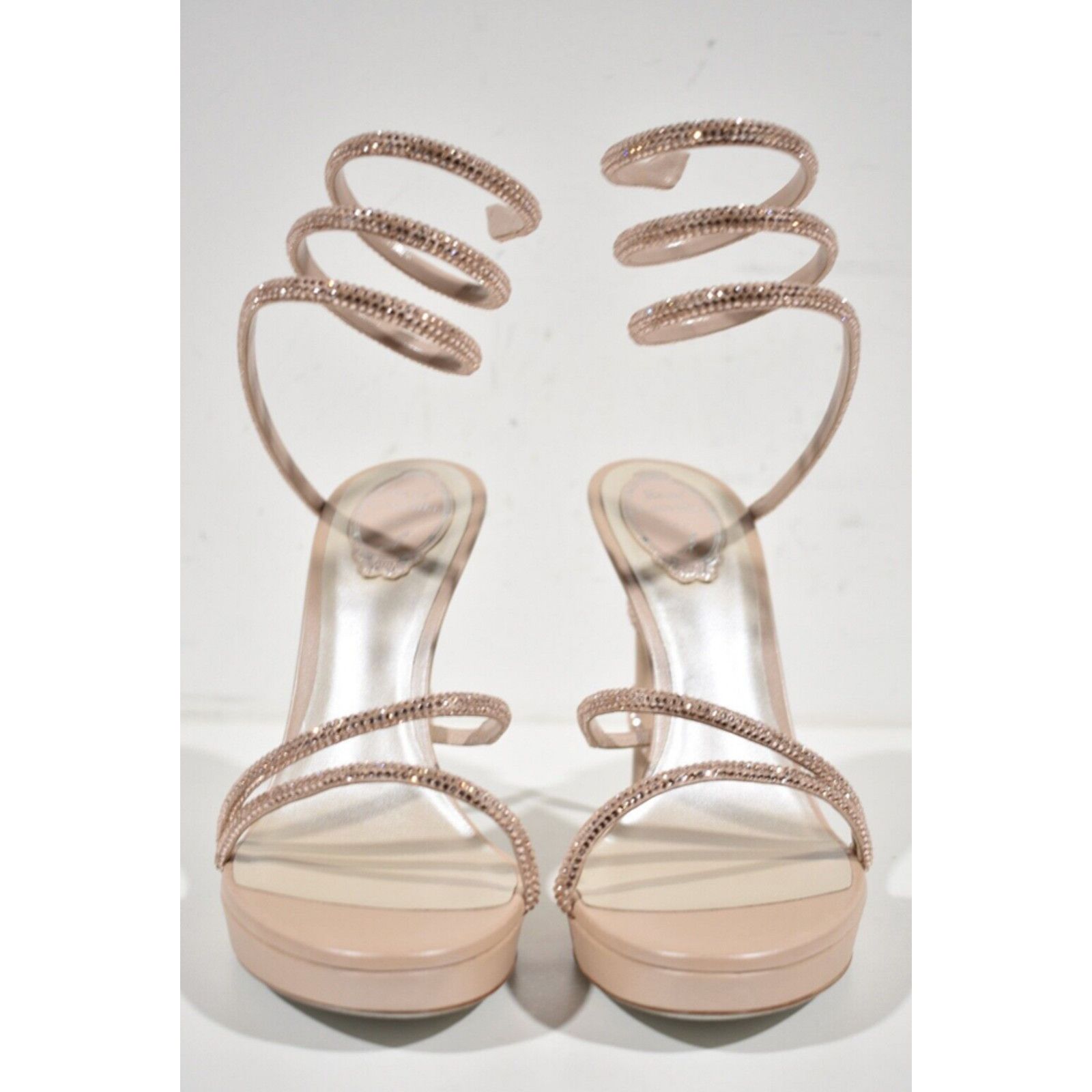 Rene Caovilla Margot Silk Crystal Platform Wrap Strap Sandal Heel Pump 41 Size US 11 / IT 41 - 6 Thumbnail