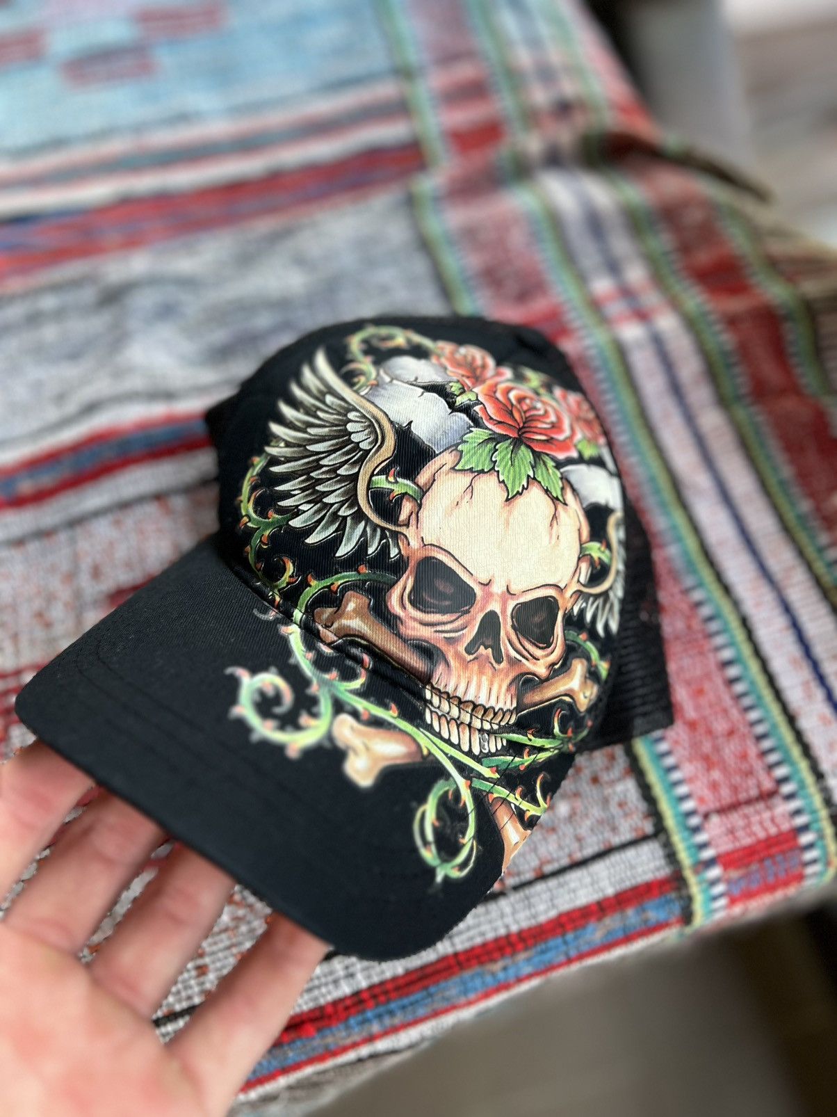 Ed Hardy 🔥 Vintage Ed Hardy Style Black Cap – One Size Size ONE SIZE - 5 Thumbnail